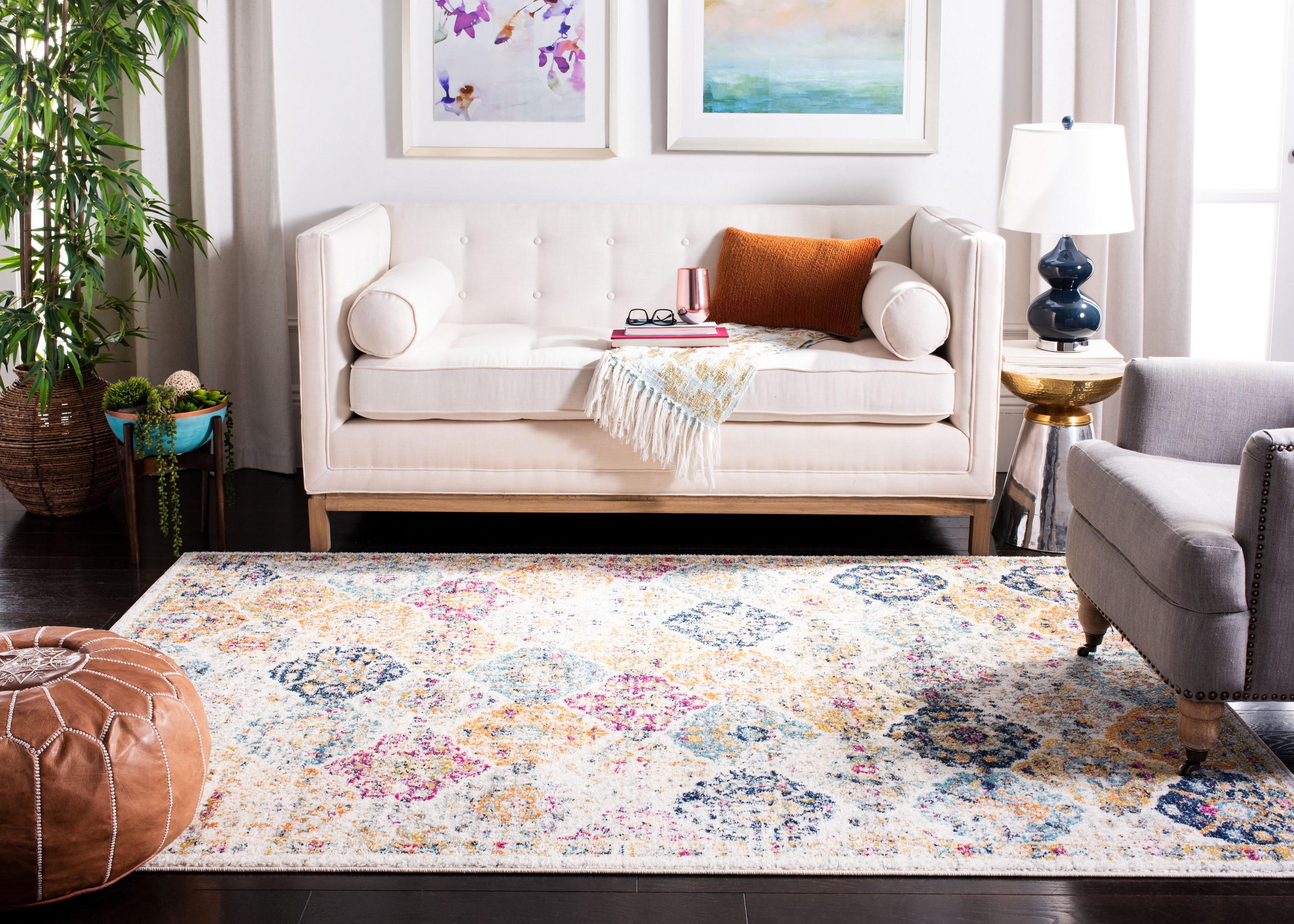Madison MAD611 Power Loomed Indoor Area Rug - Cream/Multi - 10'x14' - Safavieh
