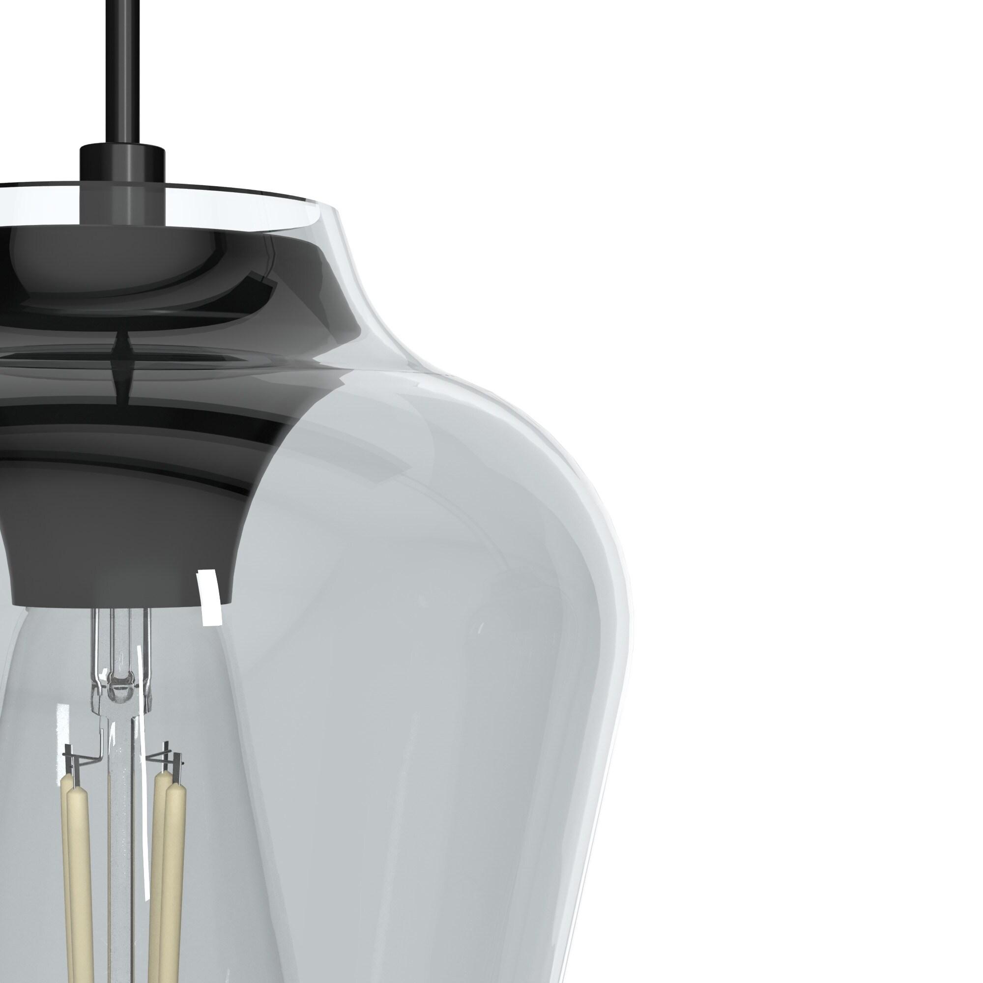 Hunter Vidria Matte Black 3 Light Linear Cluster Ceiling Light Fixture