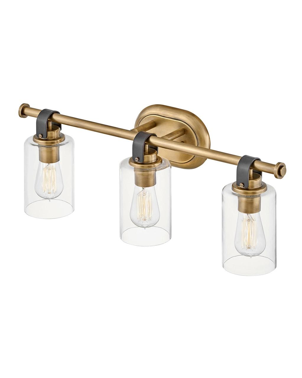 Heritage Brass 3-Light Vanity Light with Clear Glass Shades