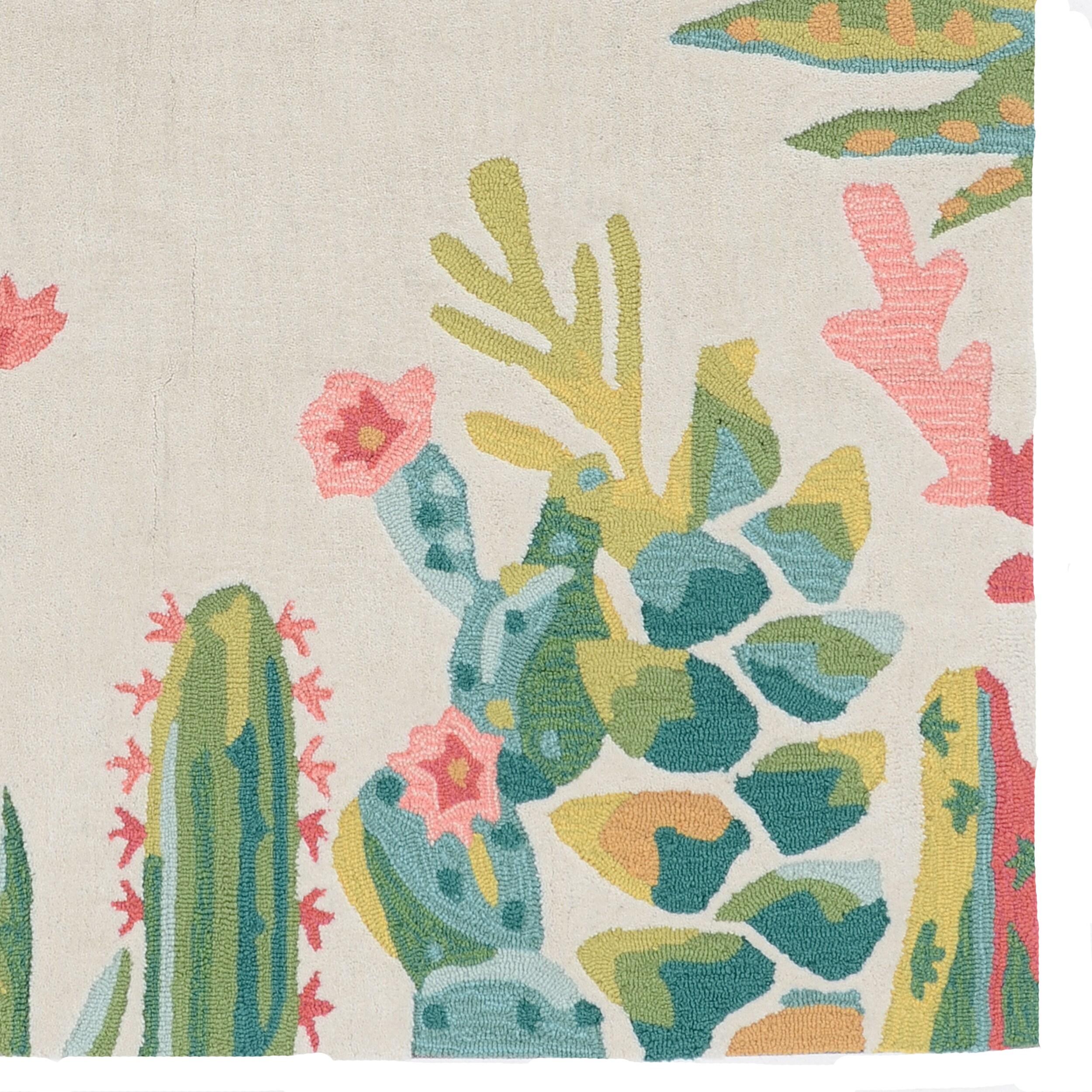 Trio Saguaro Ivory Multi Area Rug 8x10 Transitional Contemporary Design