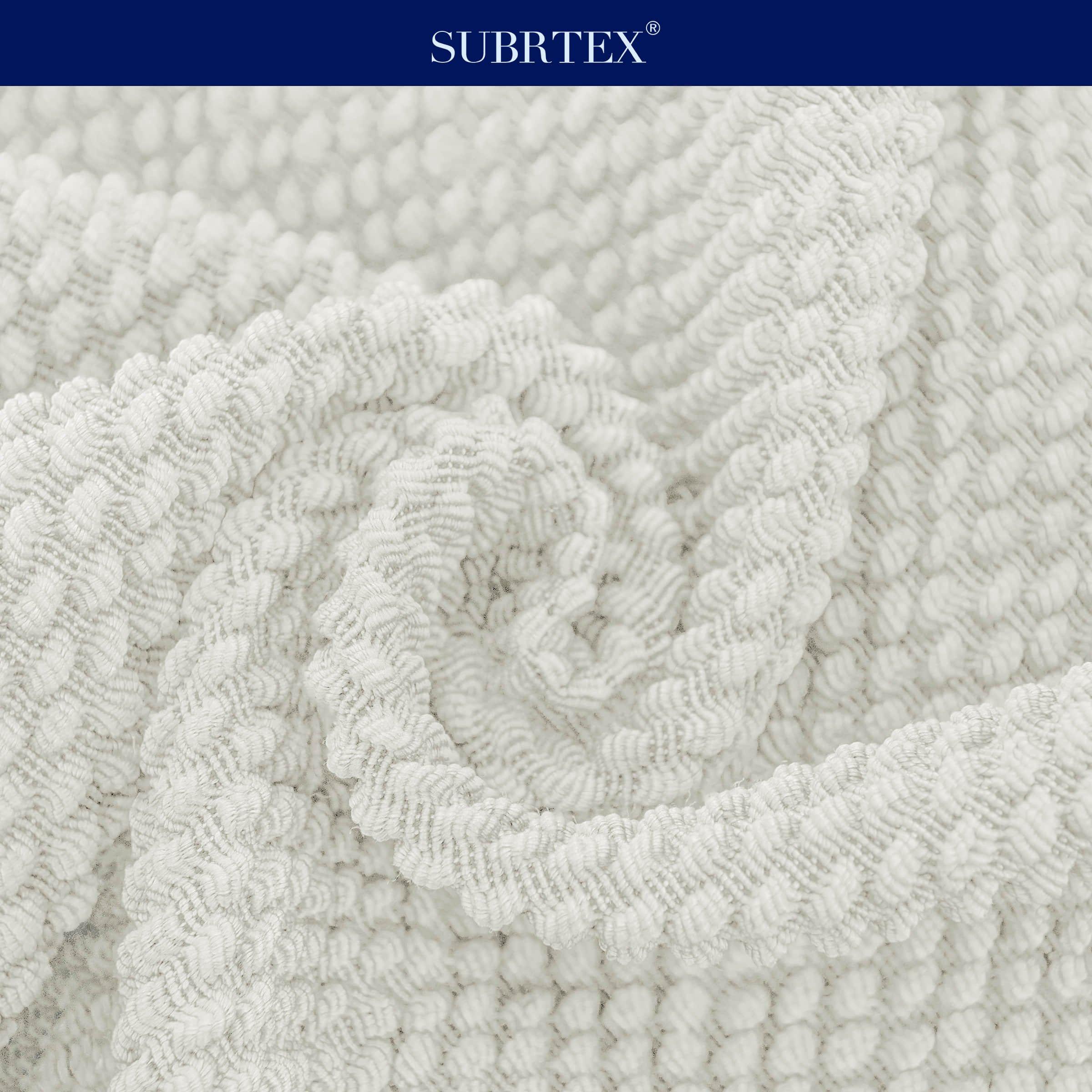 Subrtex Stretch Textured Grain Dining Chair Slipcover (Set of 4, Cream)