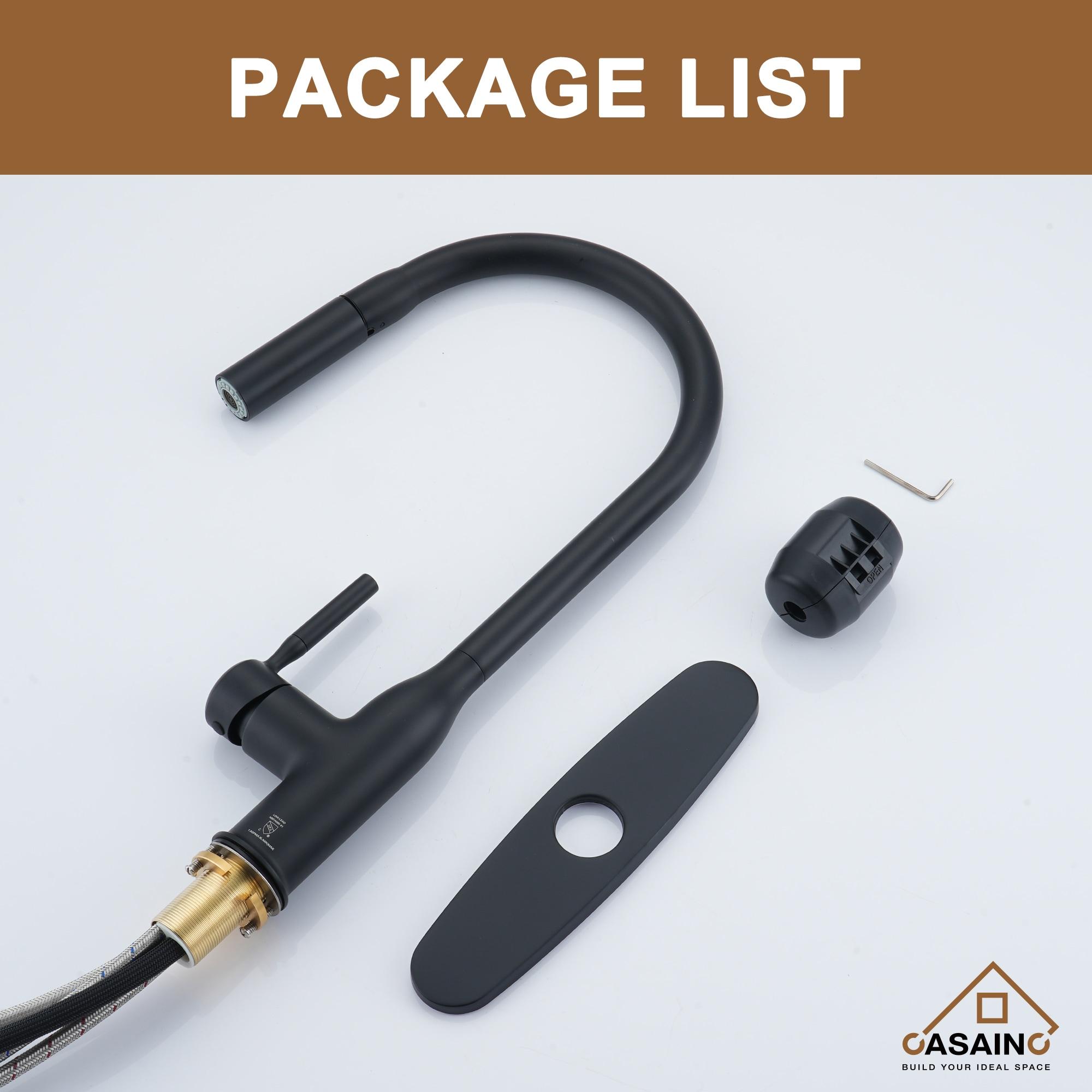 CASAINC Single-Handle Pull-Down Kitchen Faucet Single Hole Faucet