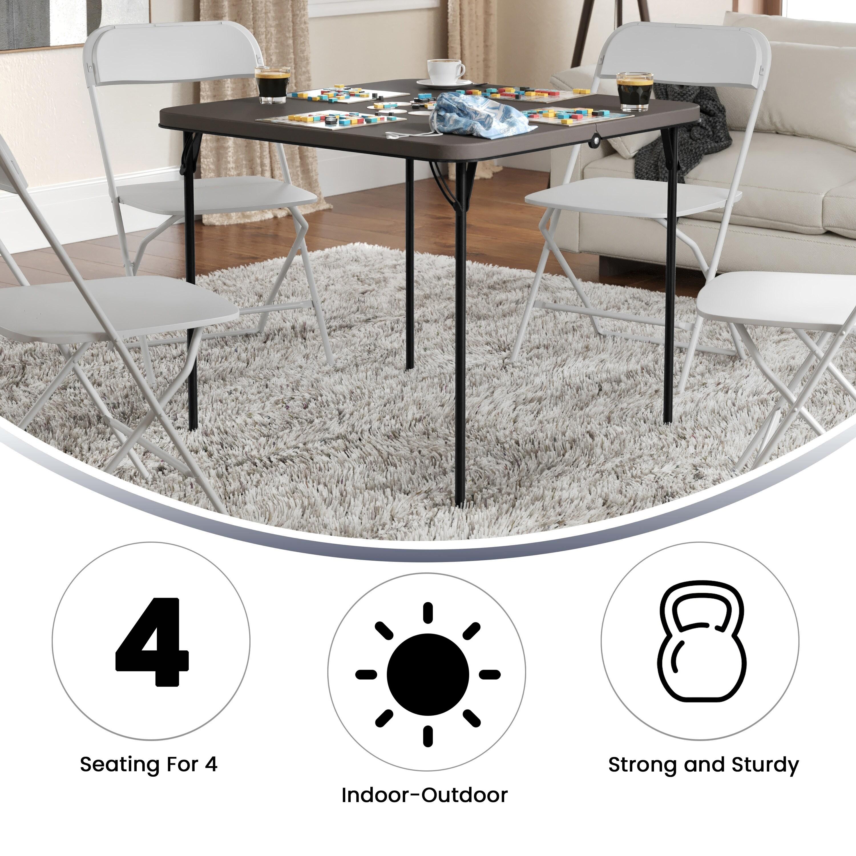 Noah 2.83' Square Plastic Folding Event Table with Carrying Handle by Flash Furniture
