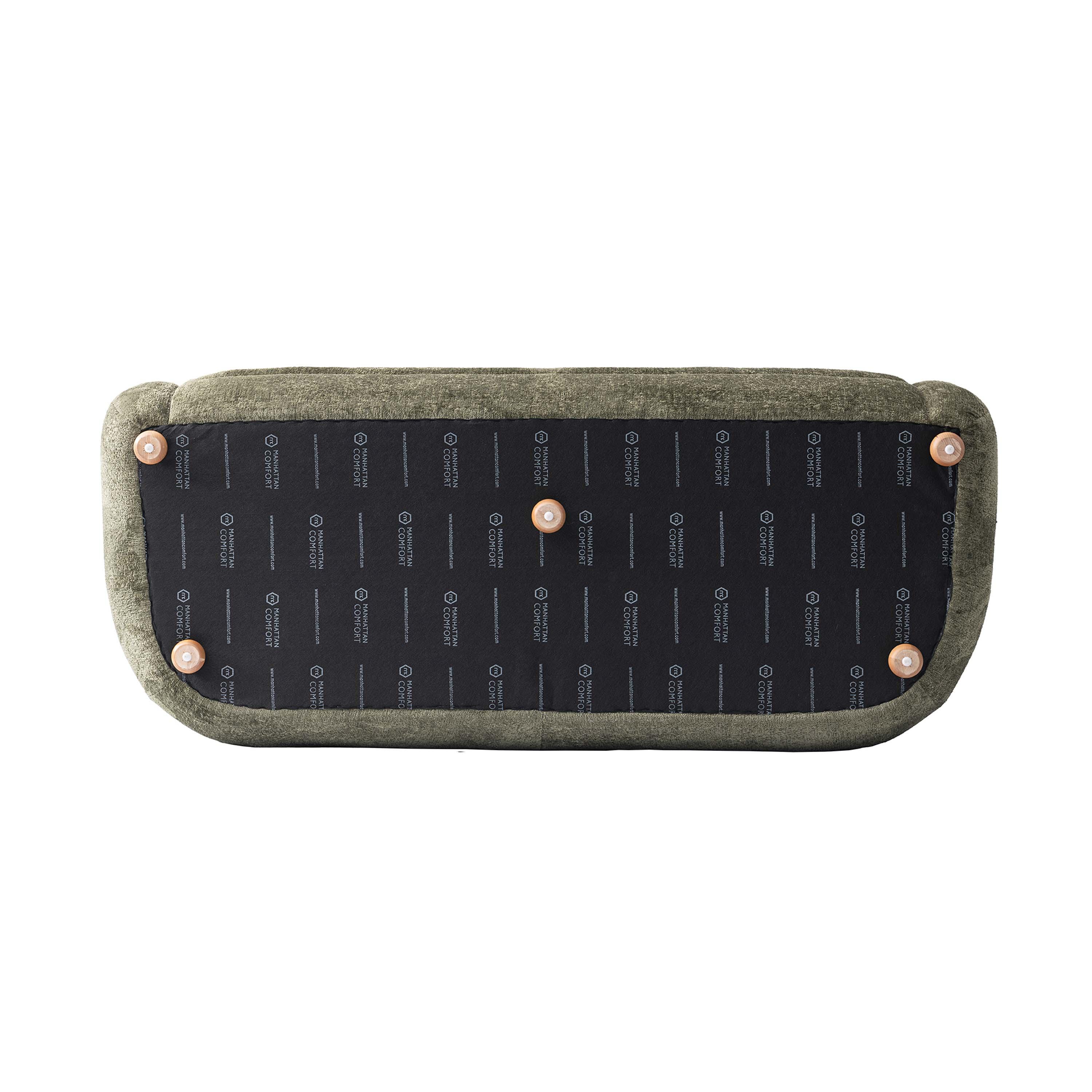 Manhattan Comfort 85.8" Tribeca Modern Chenille Upholstered Sofa Olive Green