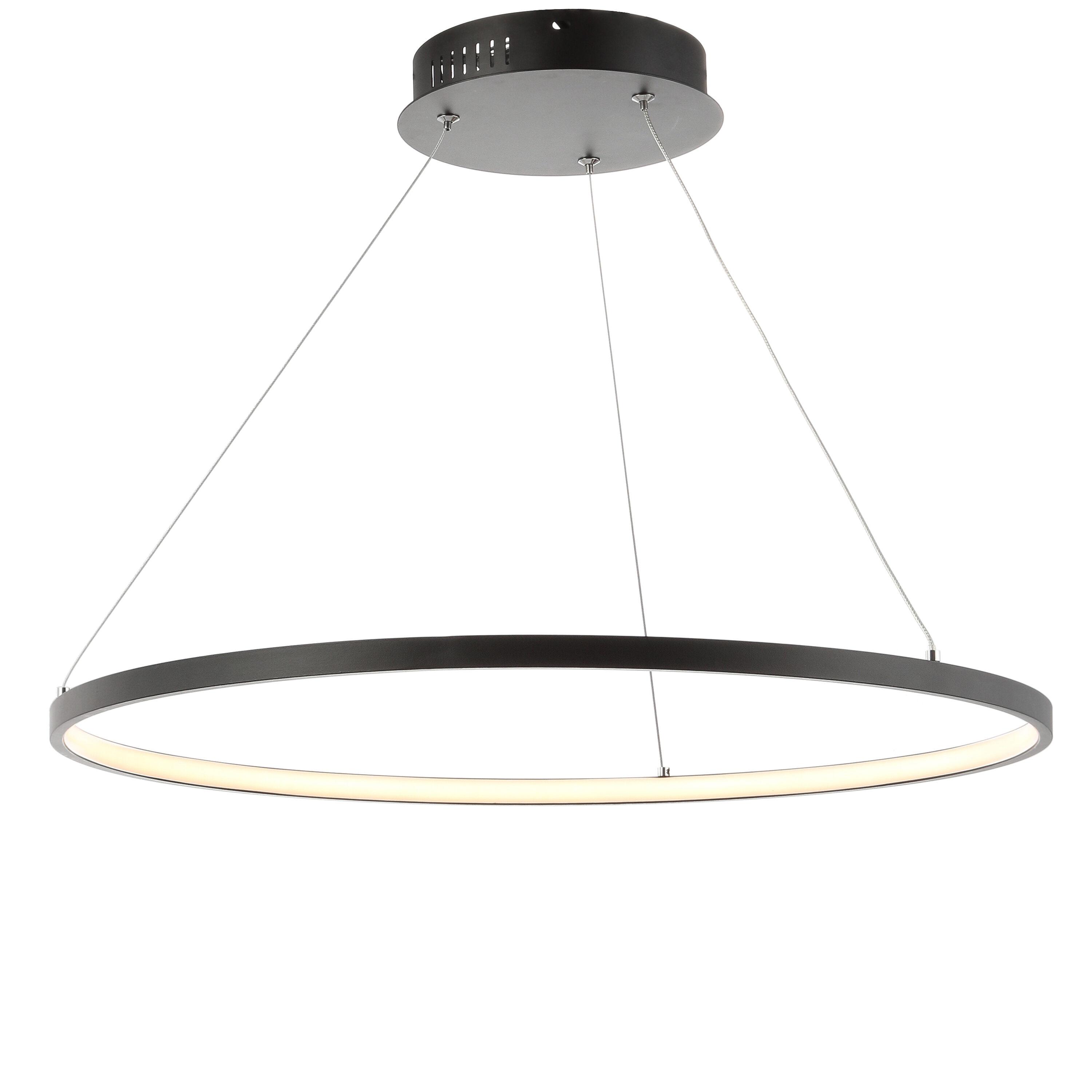 Brice 23.75″ Modern Contemporary Iron Integrated LED Pendant, Matt Black