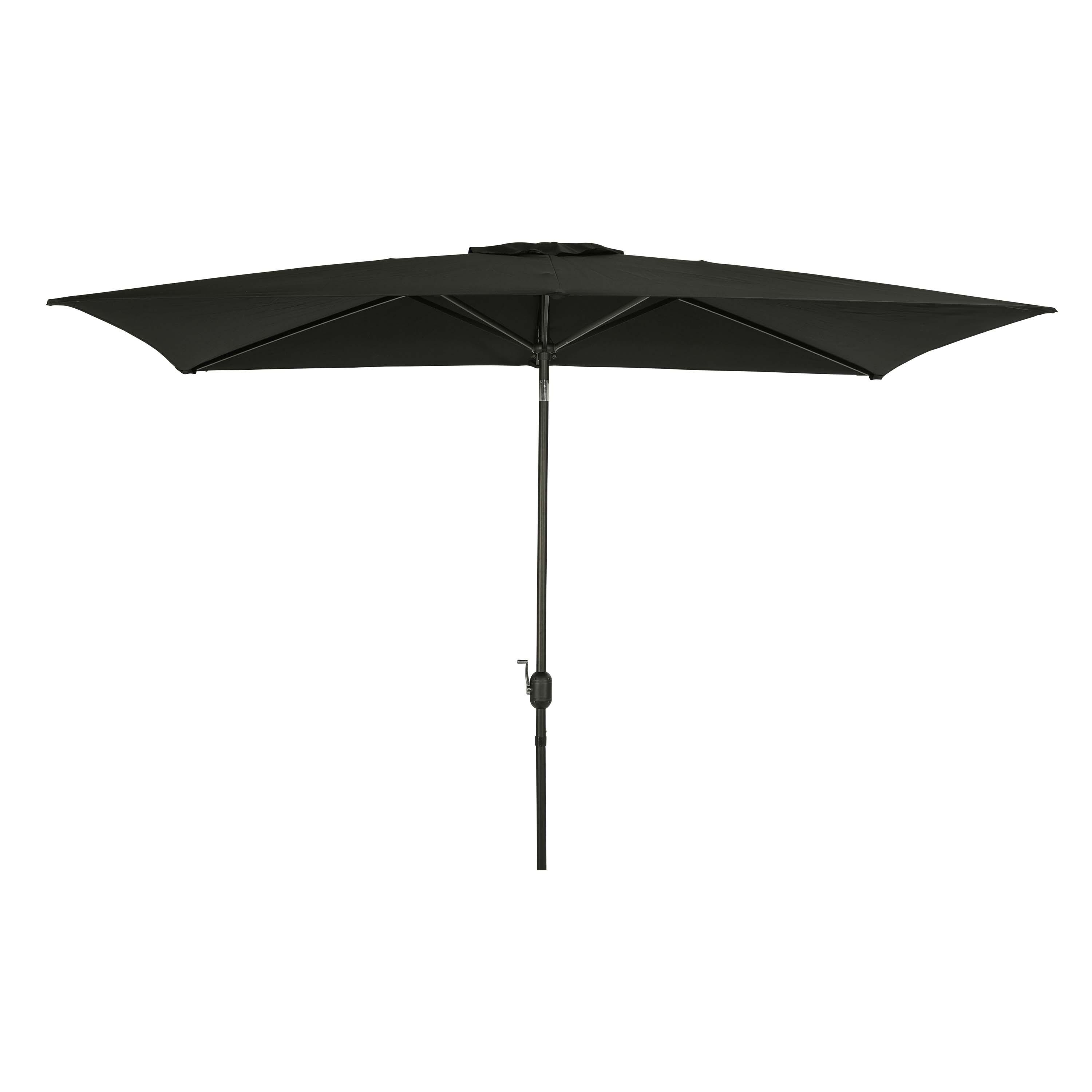 Island Umbrella 10' x 6.5' Rectangular Bimini Market Patio Umbrella Black: Weather-Resistant, Steel Frame, Crank Handle