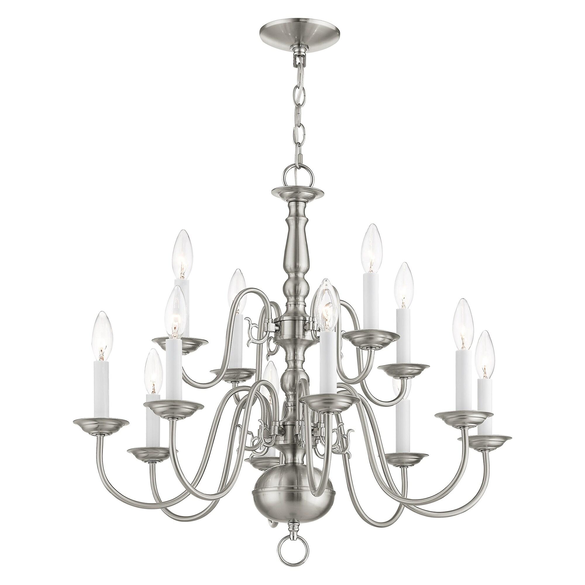 Livex Lighting Williamsburgh 12 - Light Chandelier in  Brushed Nickel