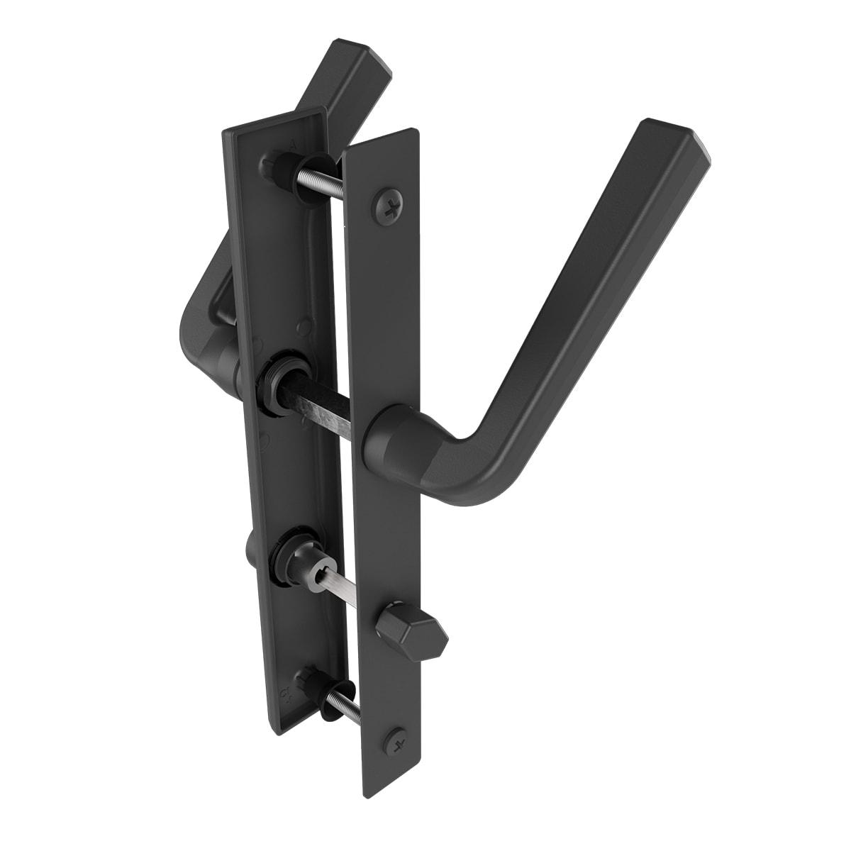 Larson QuickFit Matte Black Die-Cast Metal Locking Storm Door Straight Leverset