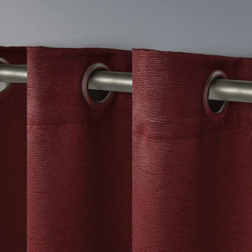 Set of 2 84"x52" Oxford Textured Sateen Thermal Room Darkening Grommet Top Window Curtain Panel Chili Red - Exclusive Home