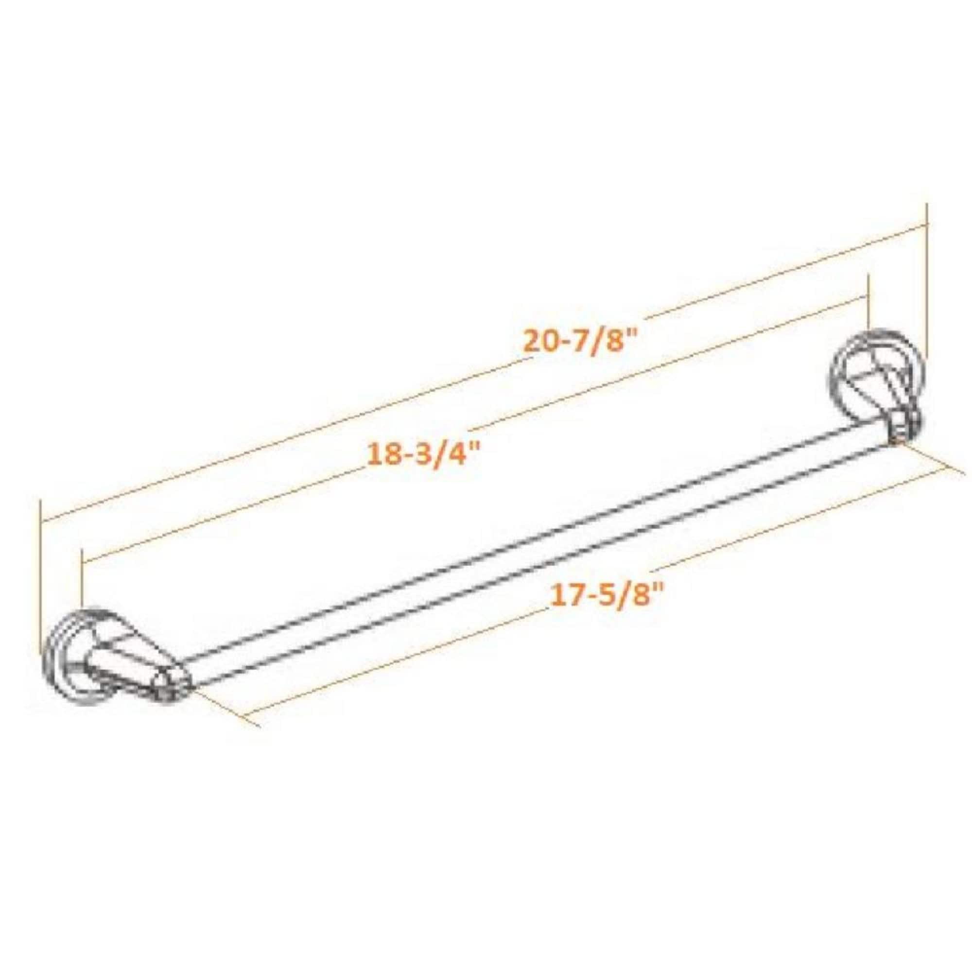Design House 558114 Alta Bay Transitional 18-inch Towel Bar for Bathroom Bedroom Closet or Kitchen, Polished Chrome