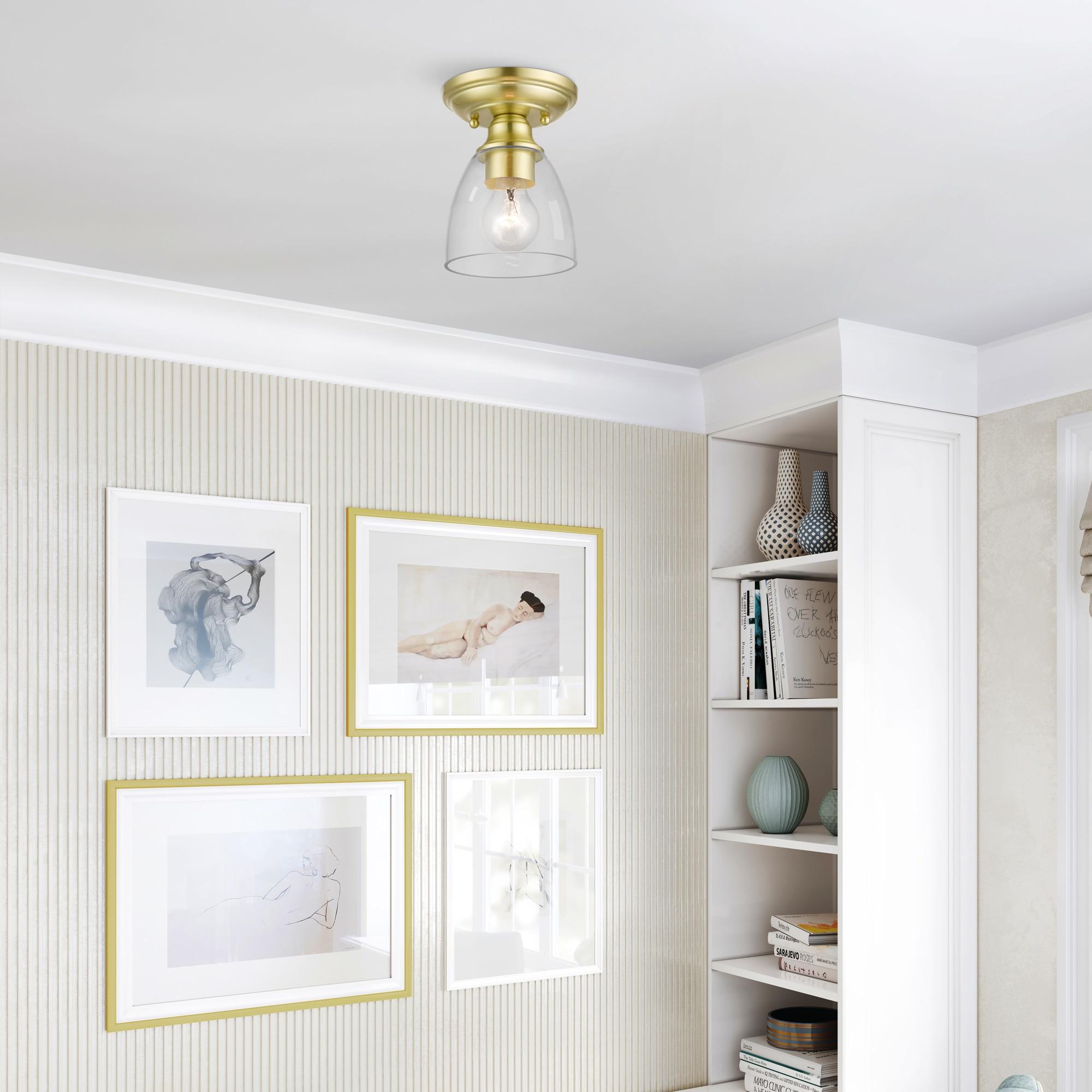 Livex Lighting Montgomery 1 - Light Flush Mount in  Satin Brass