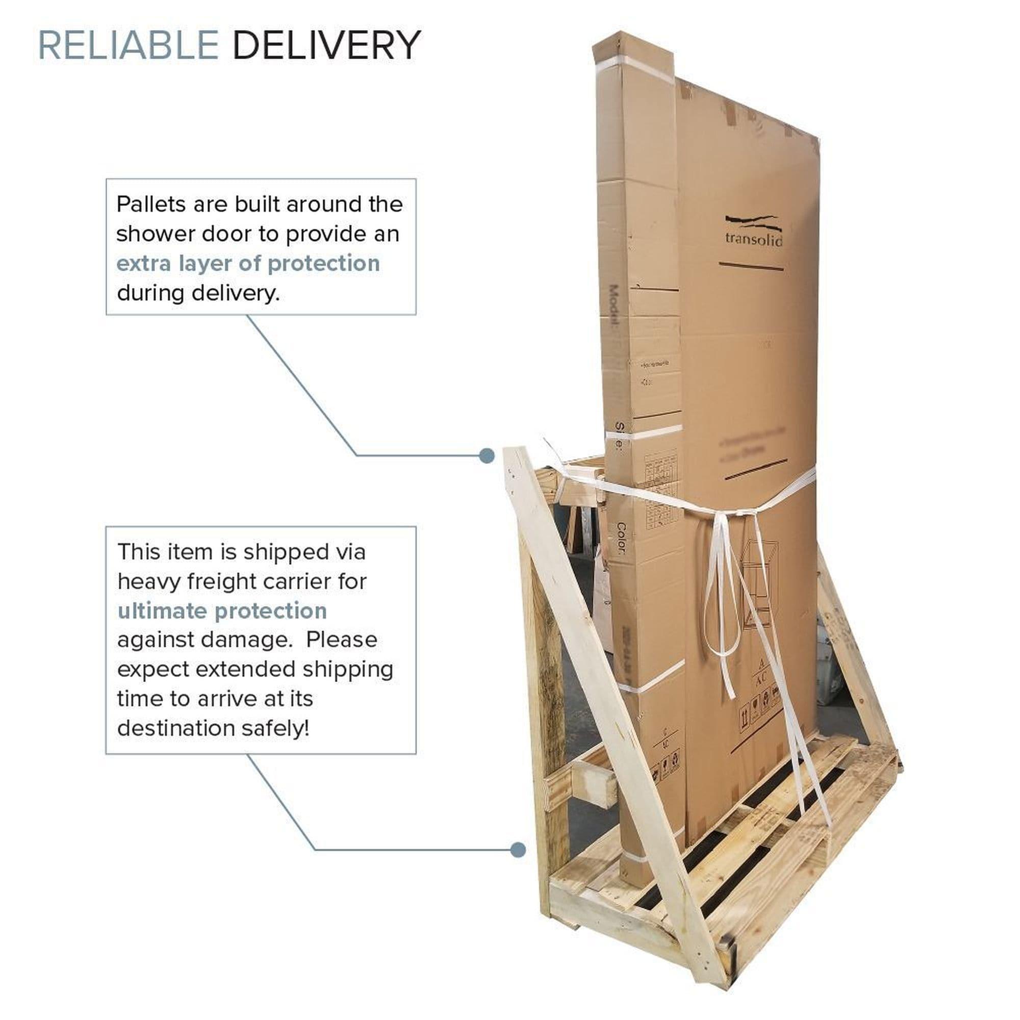 56" W x 70" H Bypass Frameless Shower Door with TruMotion Technology