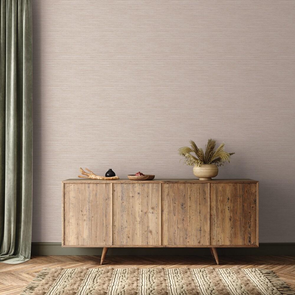 Tempaper & Co.® Faux Horizontal Grasscloth Removable Peel and Stick Wallpaper, Textured Ecru, 28 sq. ft.: Vinyl, Prepasted, Abstract Pattern