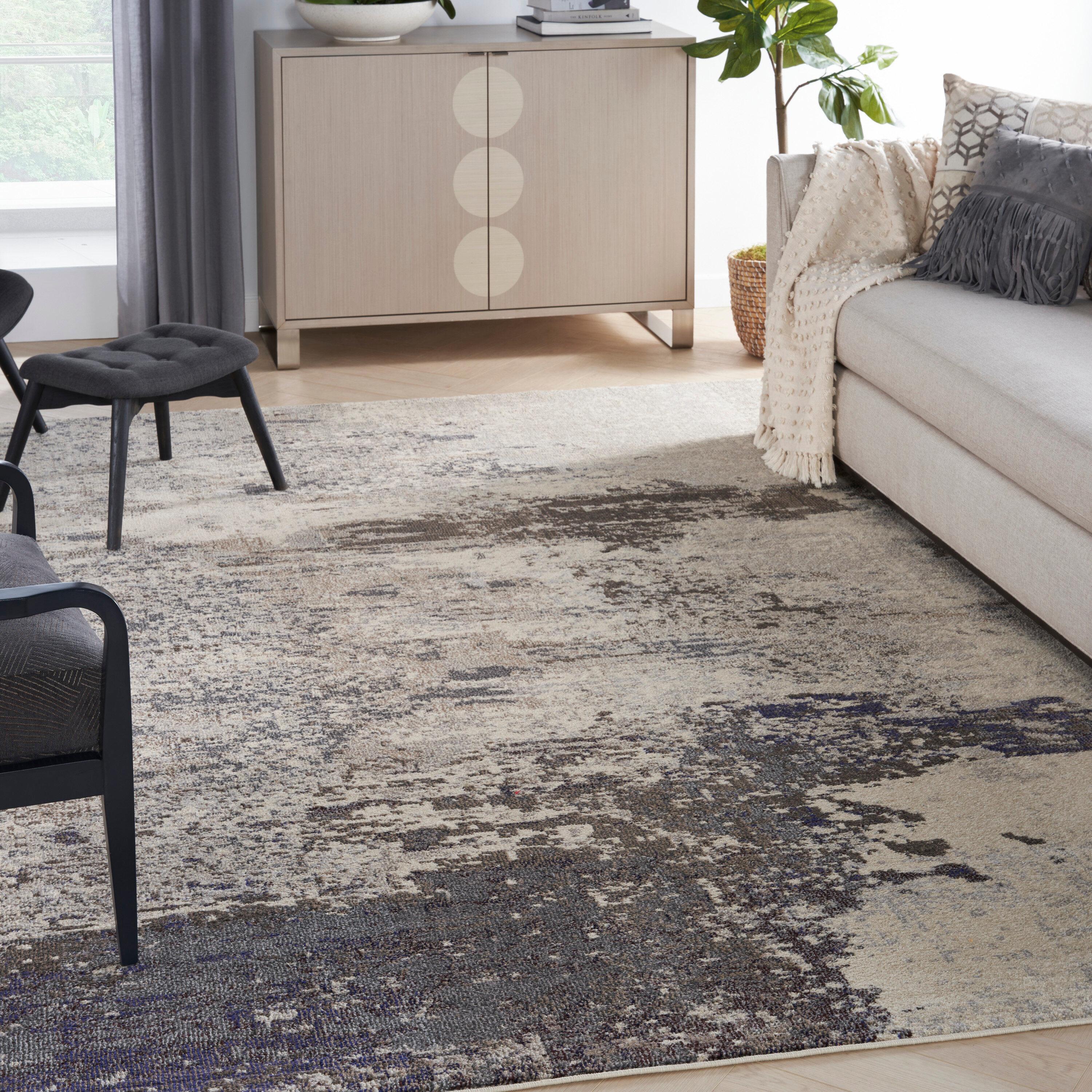 Nourison Celestial CES02 6'7" x 9'7" Ivory/Grey Area Rug