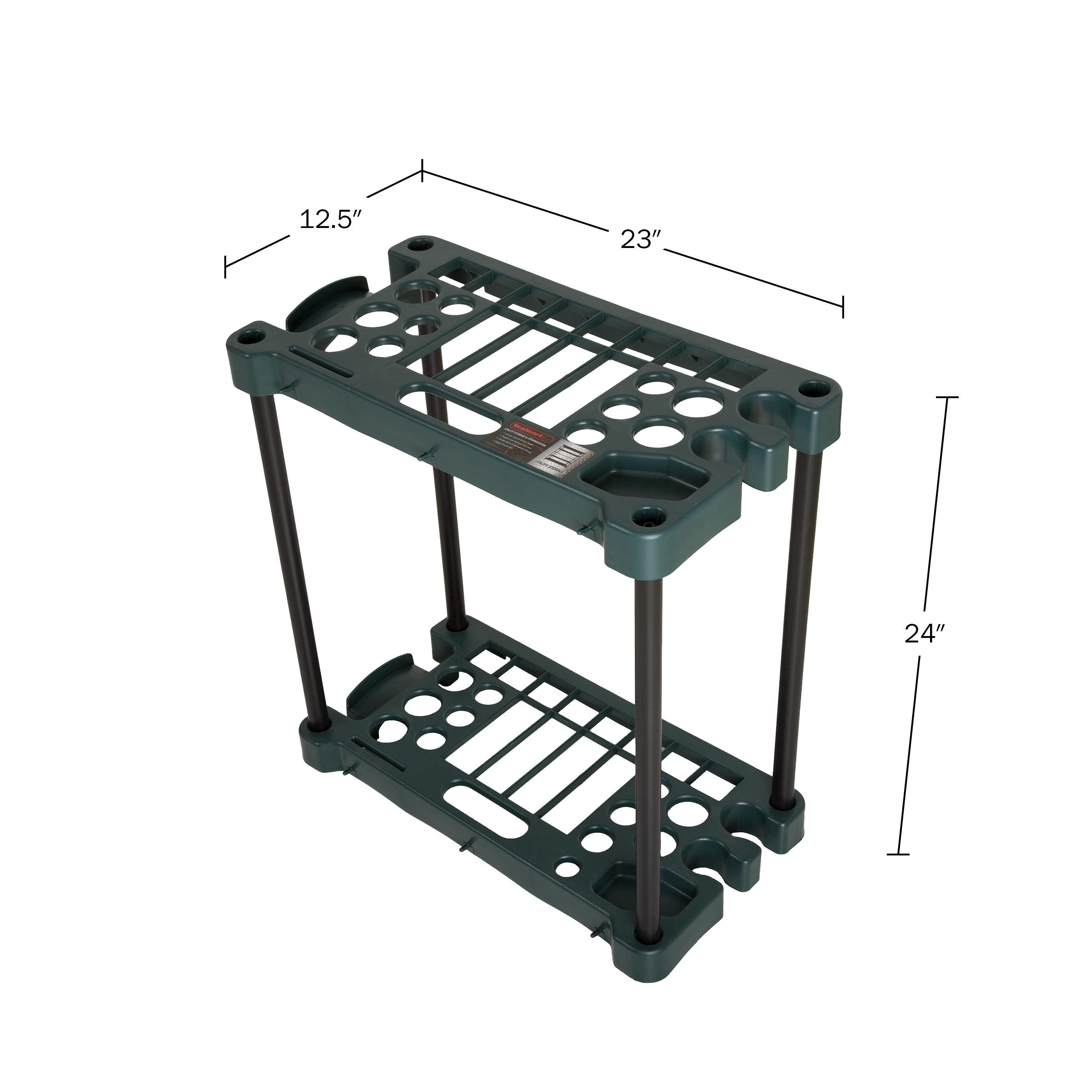 Fleming Supply Compact Utility Garden Tool Storage Rack – 23" x 12.5" x 24"