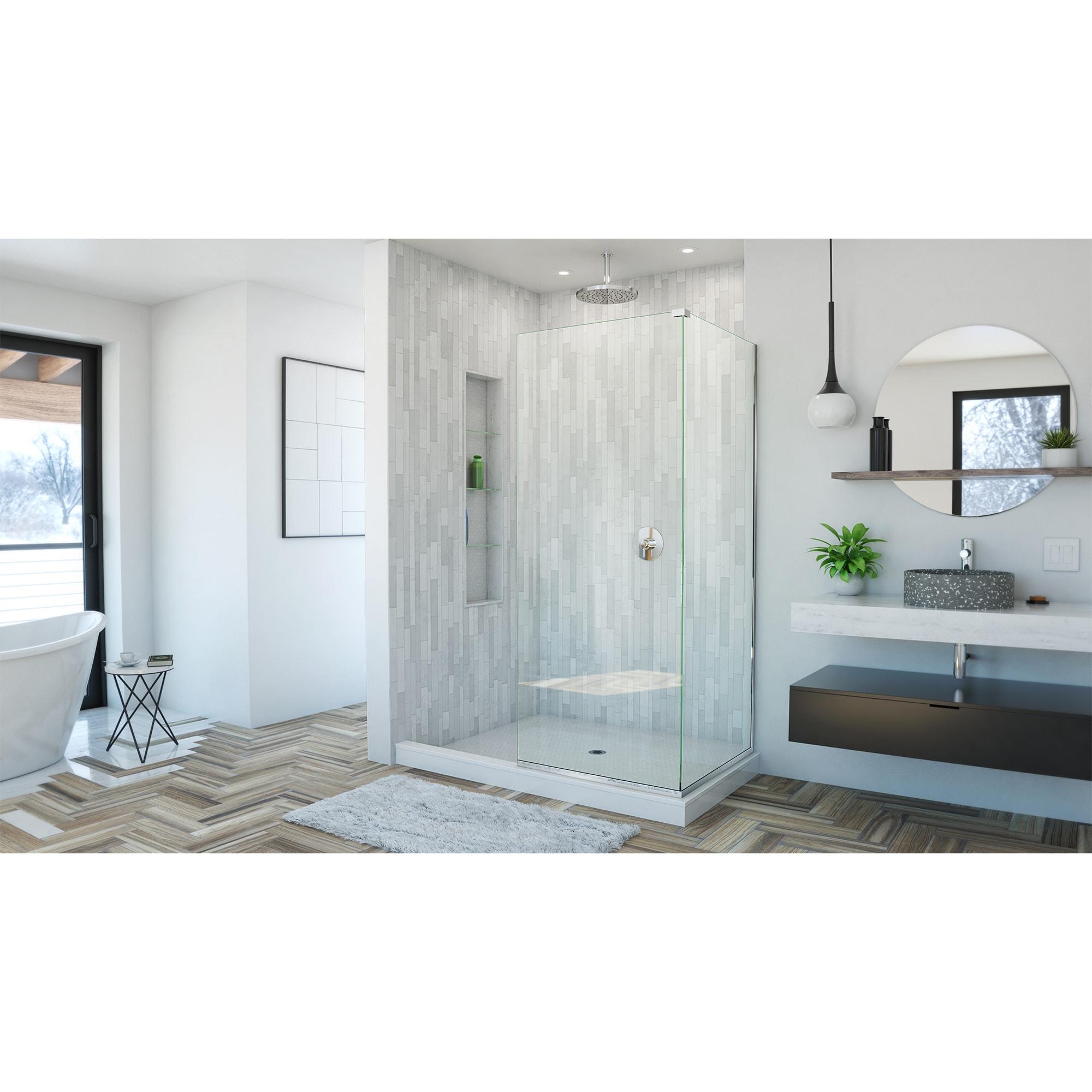 Linea 30"W x 72"H Frameless Fixed Glass Panel