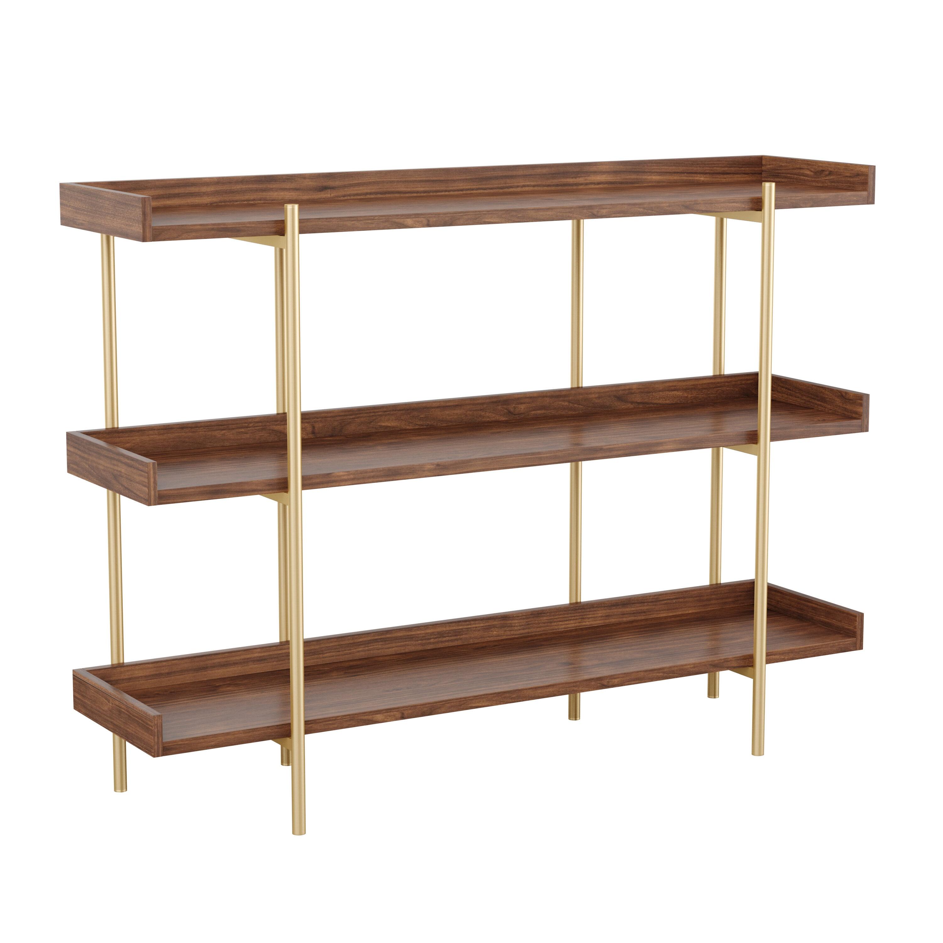 Martha Stewart Raines Martha Stewart Emmett 3 Shelf Storage Display Unit Bookcase with Metal Frame