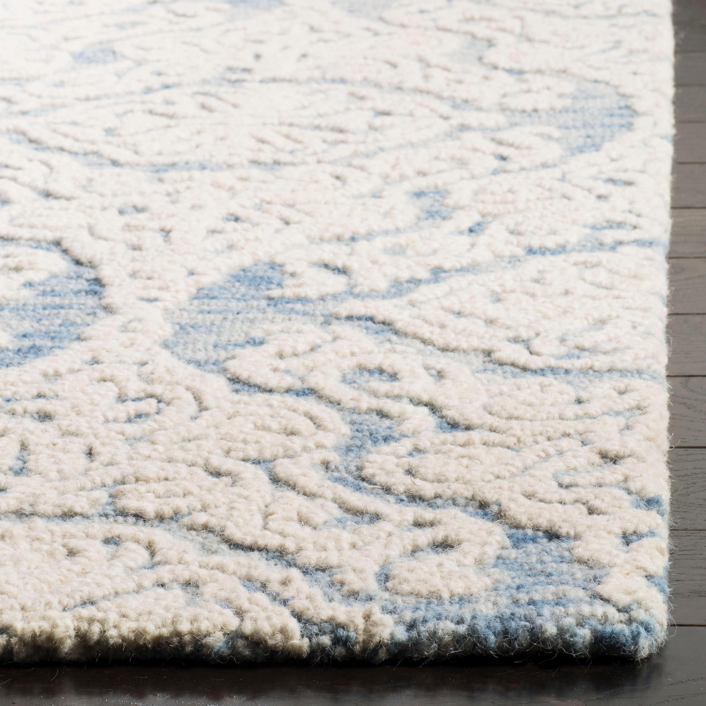 Blossom BLM112 Hand Tufted Indoor Runner Rug - Blue/Ivory - 2'3"x10' - Safavieh