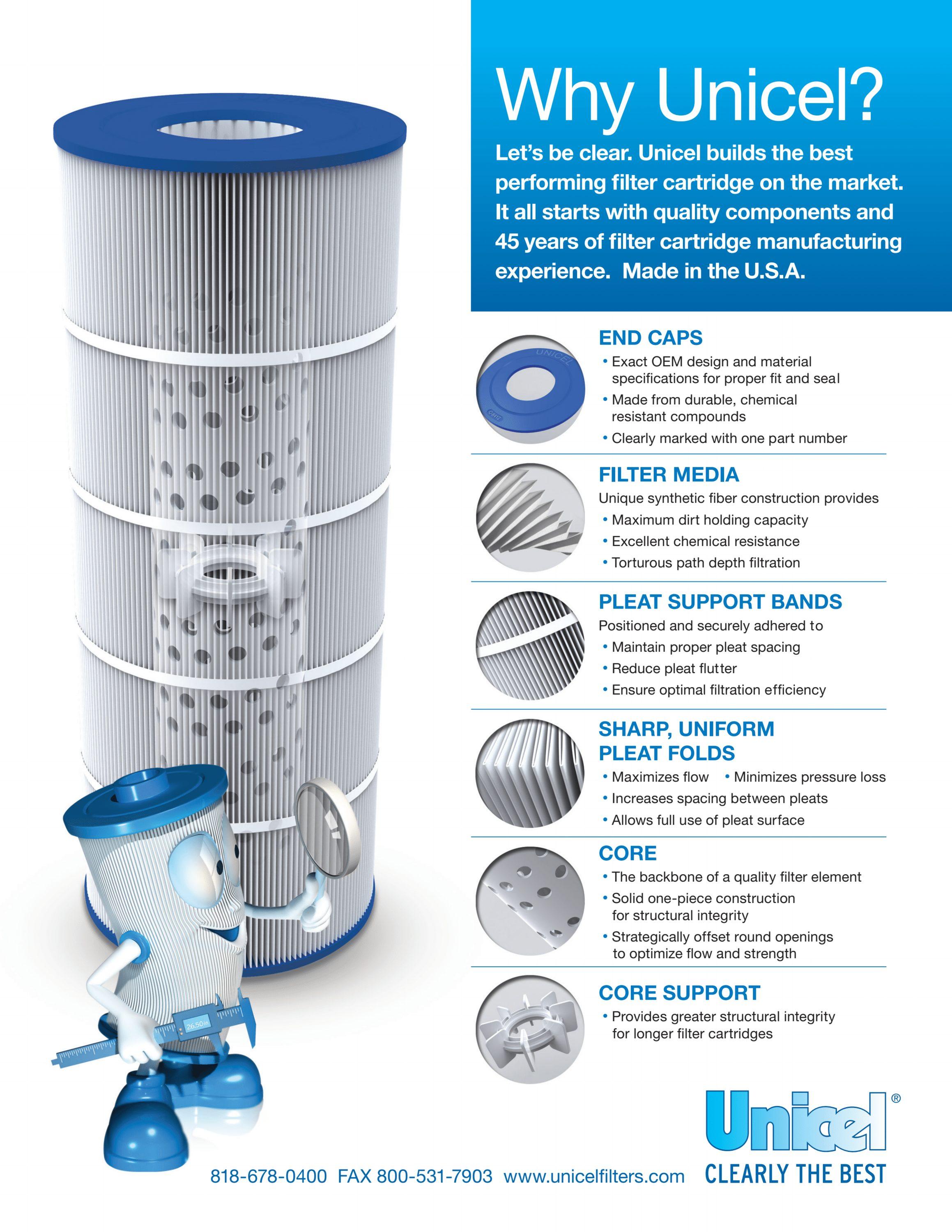 Unicel 4CH-24 25 Square Foot Media Replacement Top Load Hot Tub Spa Filter Cartridge with 173 Pleats