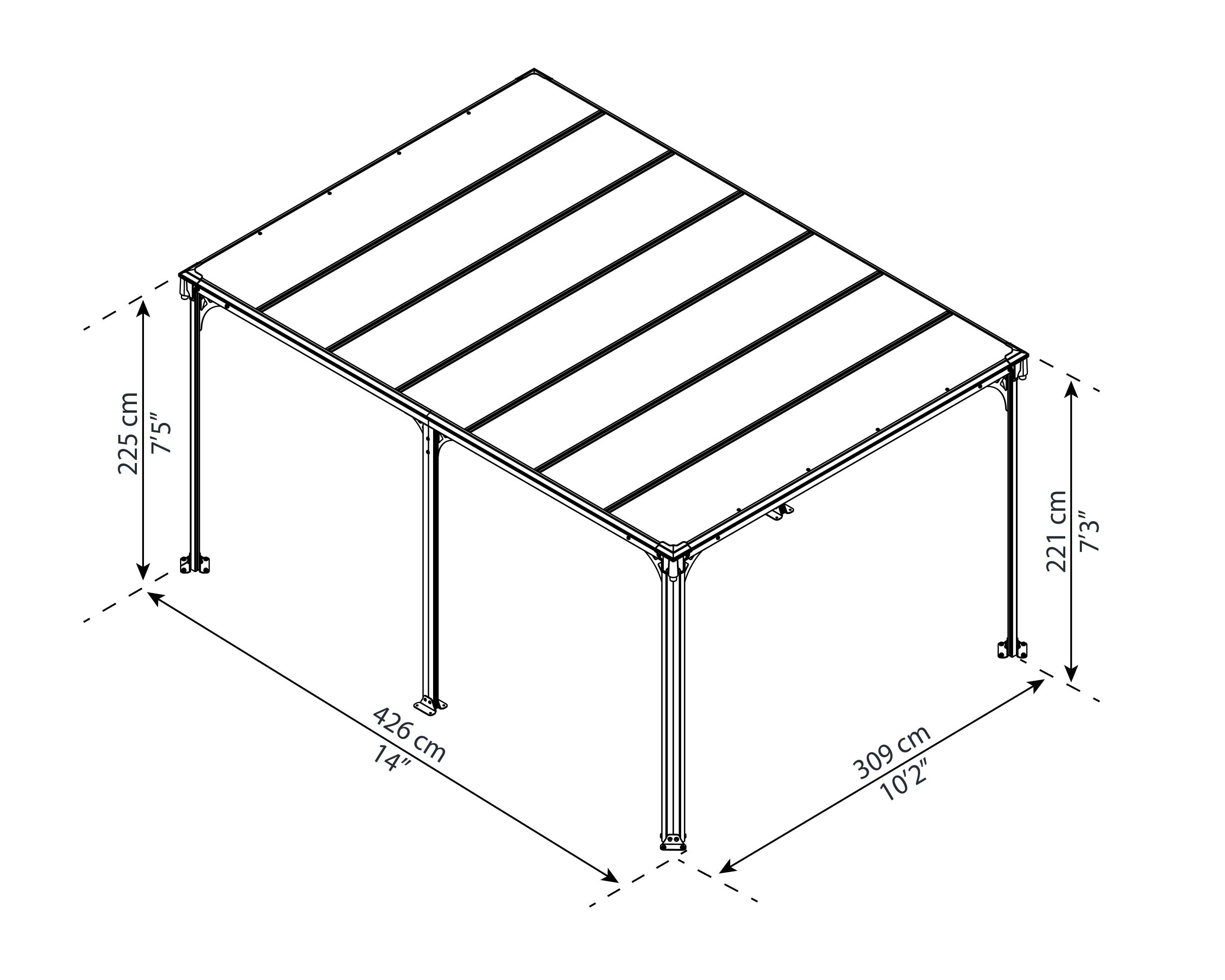Palram - Canopia Milano 4300 10' x 14' Polycarbonate/Aluminum Gazebo - Gray/Bronze
