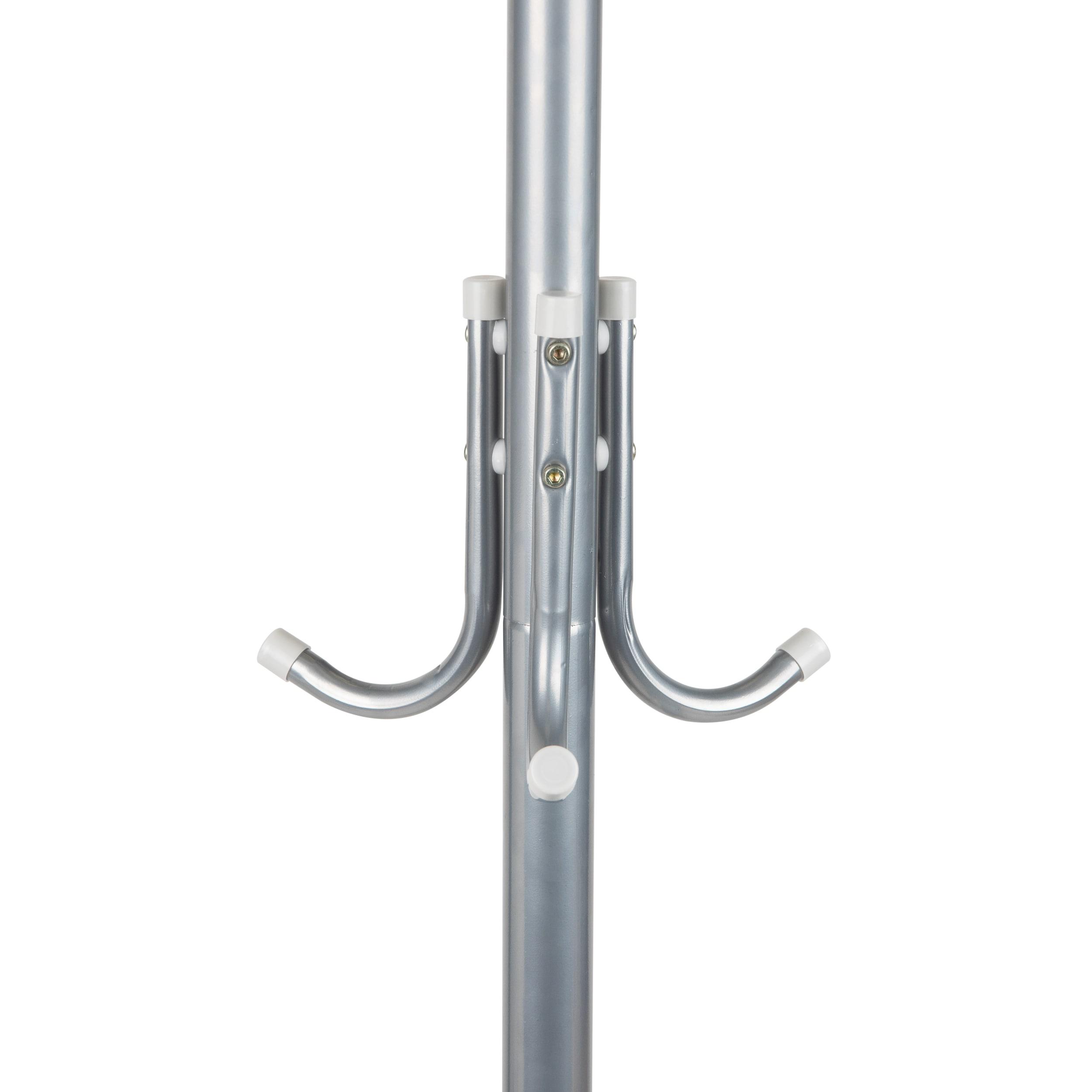 Mind Reader 3-Tier Standing Coat Rack, 11 Hooks, Silver