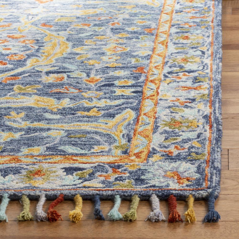 Aspen APN116 Hand Tufted Area Rug - Blue/Rust - 6' X 9' - Safavieh.