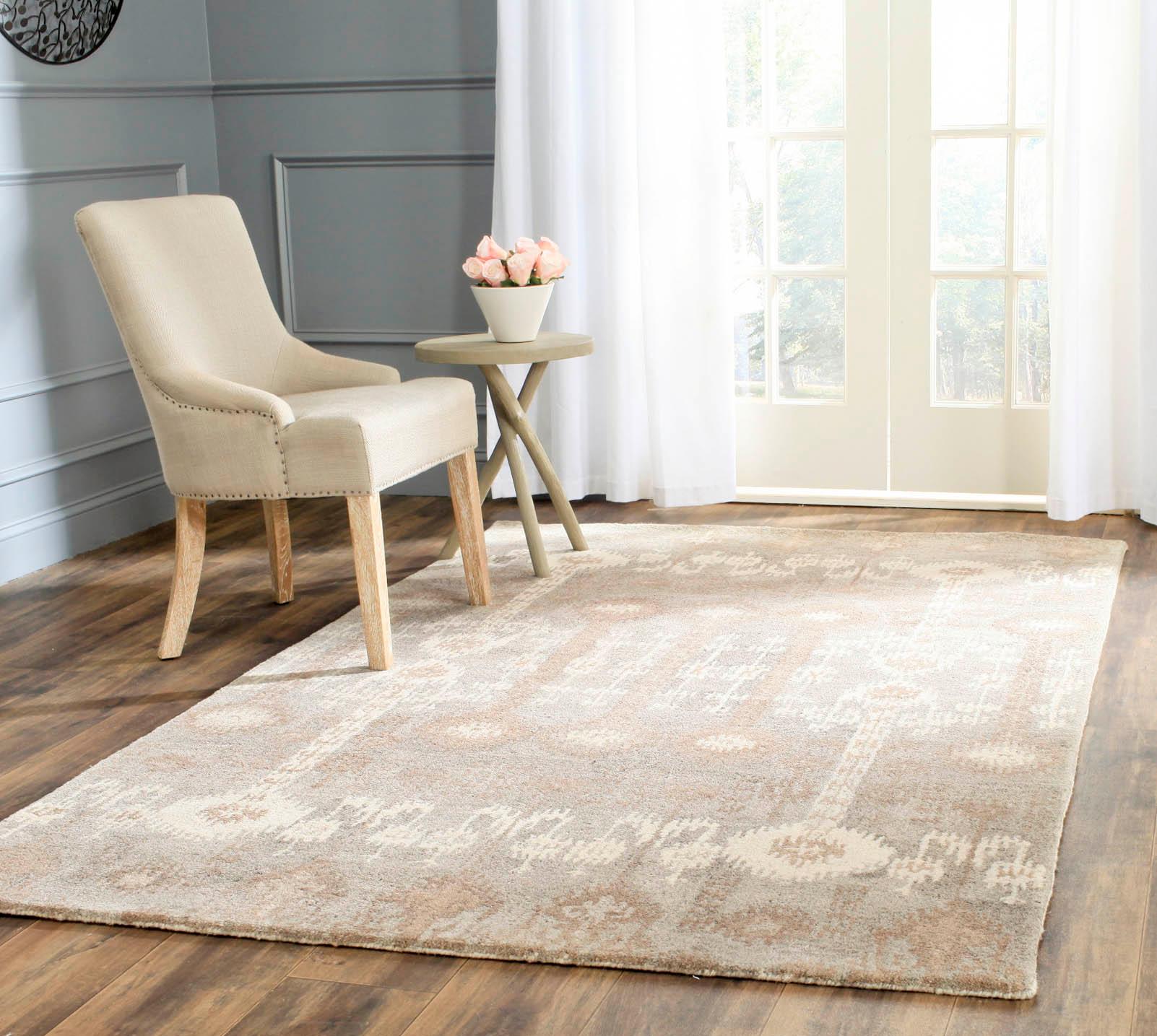 SAFAVIEH Wyndham Deborah Geometric Wool Area Rug, Natural/Multi, 9' x 12'