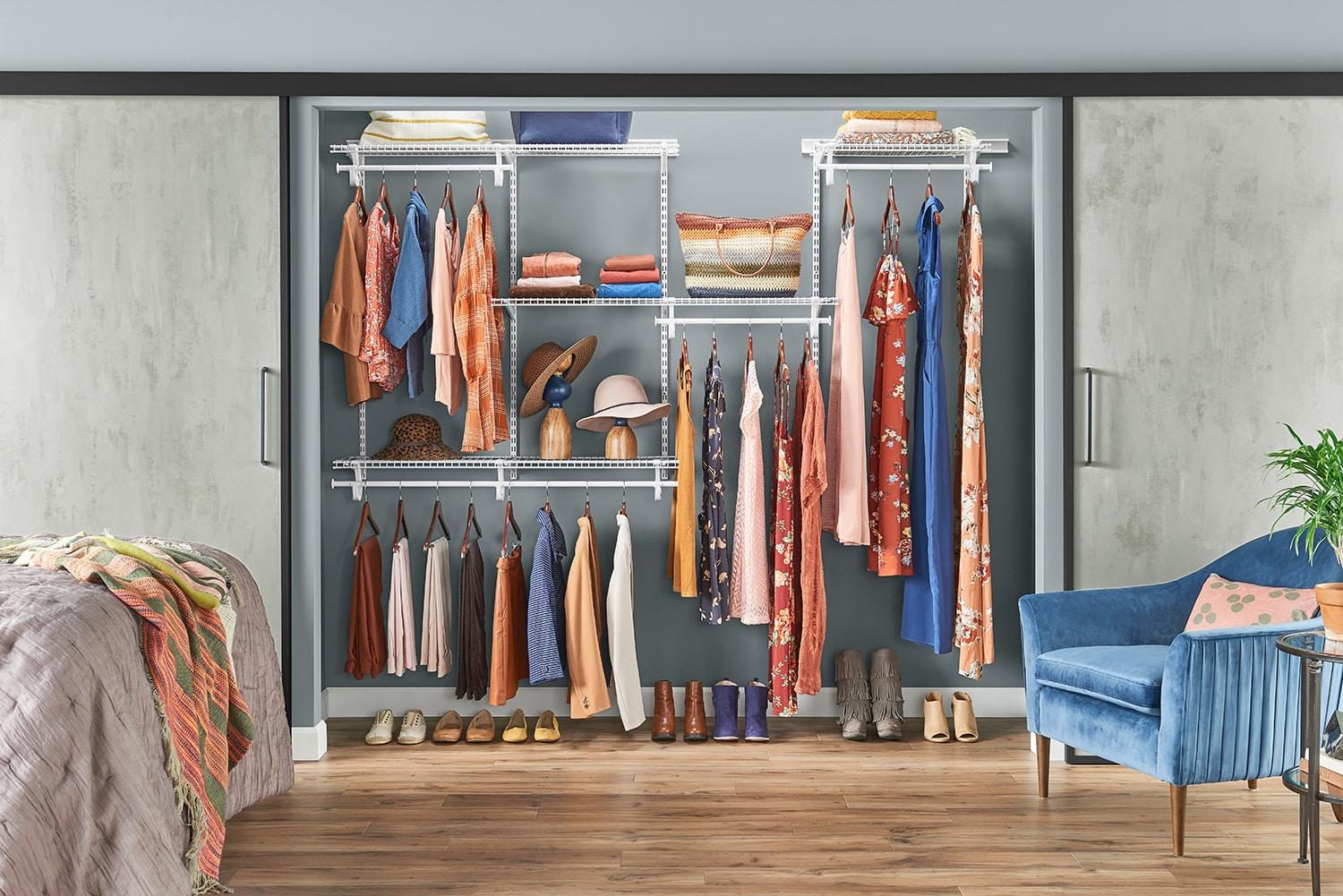 ShelfTrack 60" W - 96" W Closet System Starter Kit