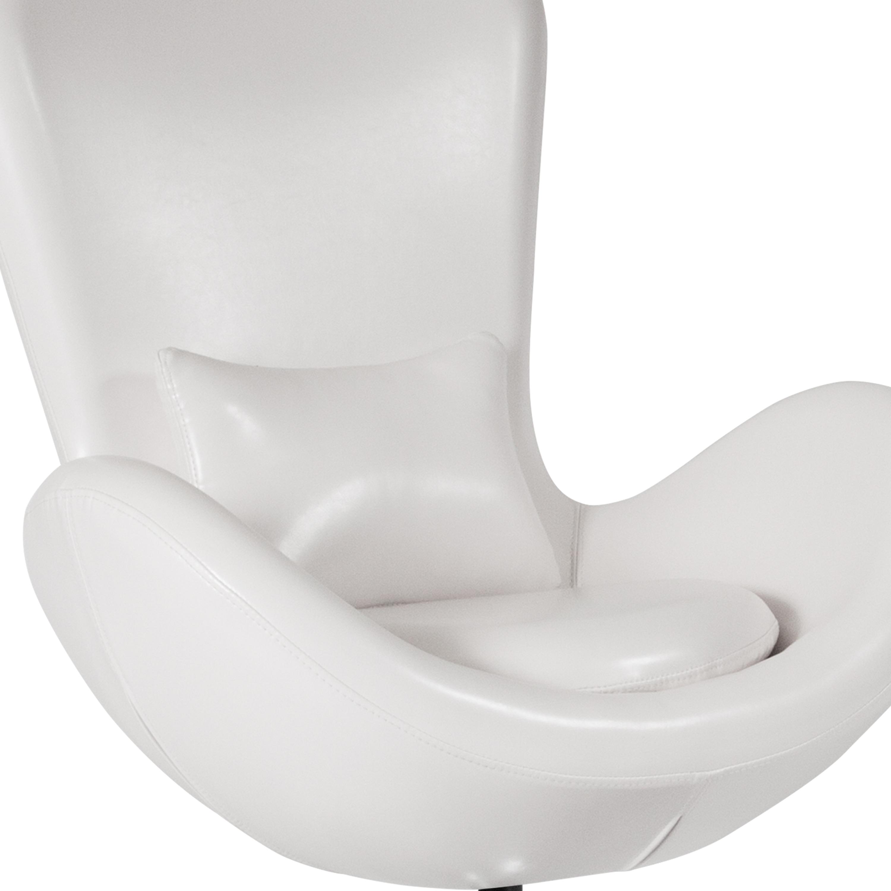 Flash Furniture Egg Series White LeatherSoft Side Reception Chair