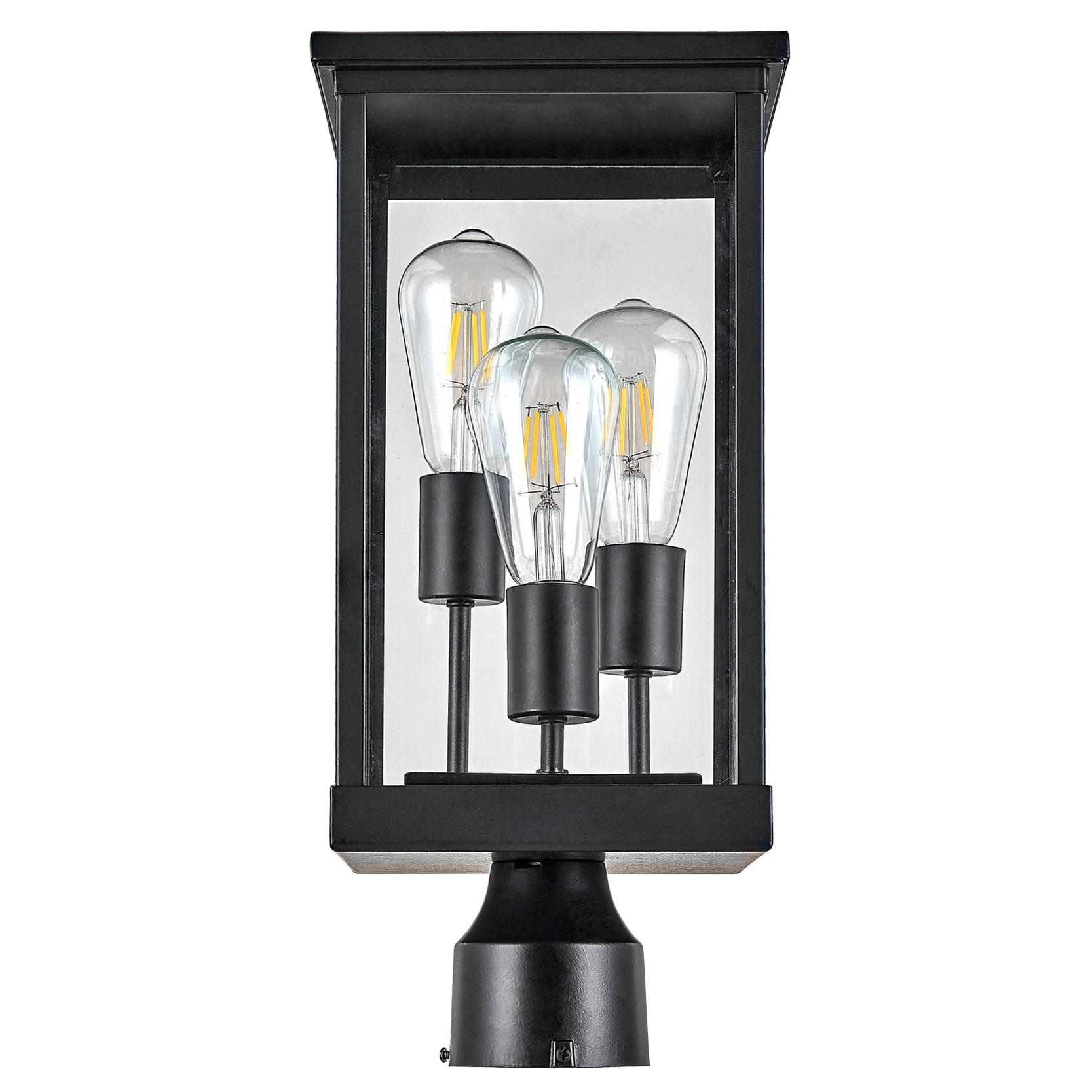 Design House 589200-BLK Mayfield Outdoor Post Top Light with Clear Glass Modern for Porch Entryway Patio, Black