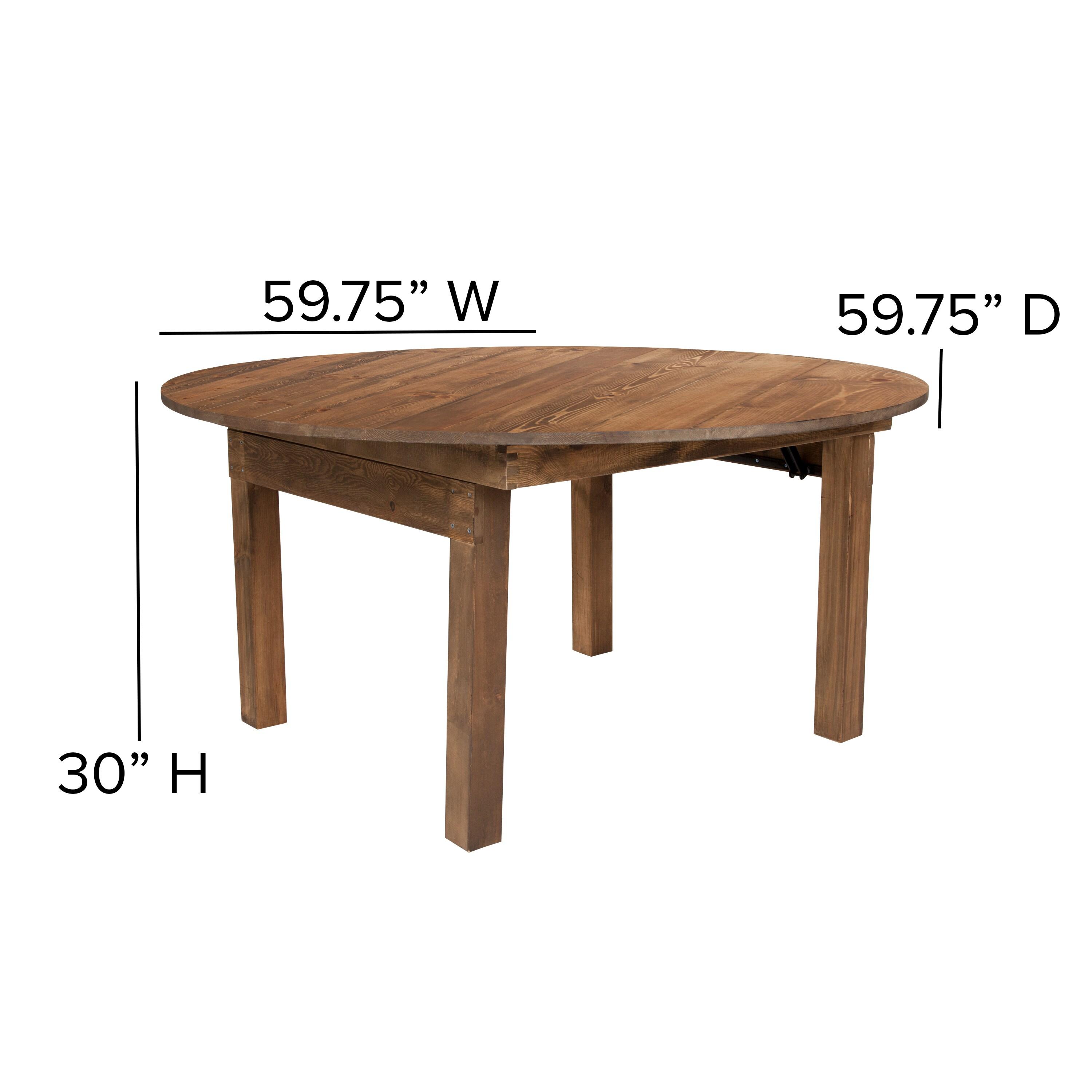 Flash Furniture HERCULES Series Round Dining Table | Farm Inspired, Rustic & Antique Pine Dining Room Table