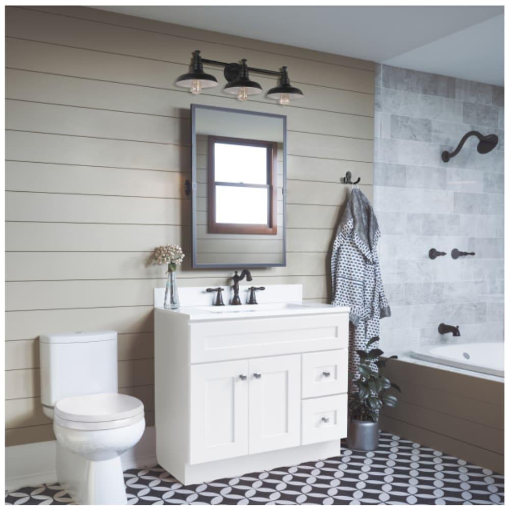 Design House Brookings 36 Inch Bathroom Vanity, Ready to Assemble, Solid Wood, Sherwin Williams – Design House, 587097