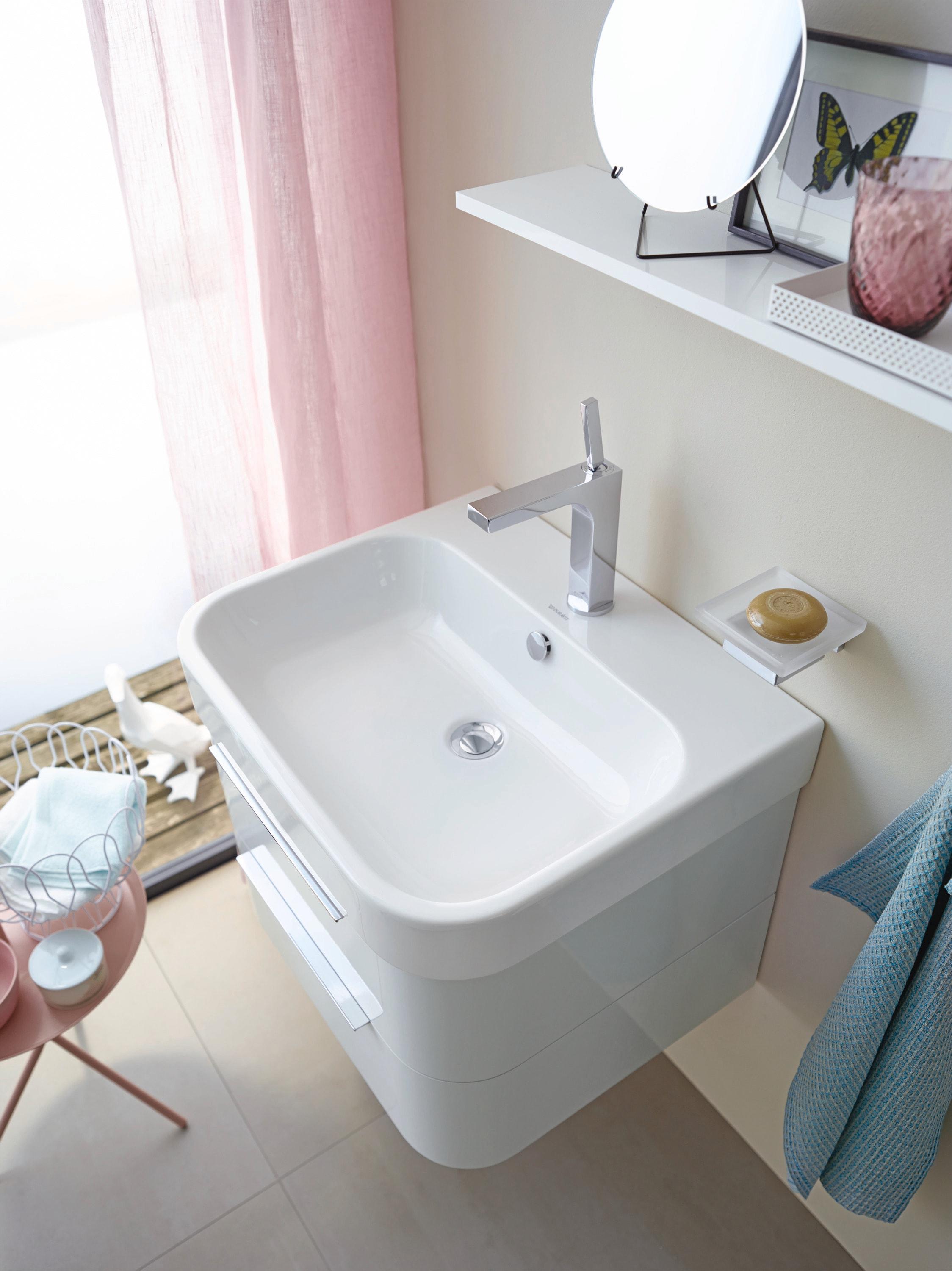 Duravit 231860-3Hole Happy D.2 24" Ceramic Vanity Top - White