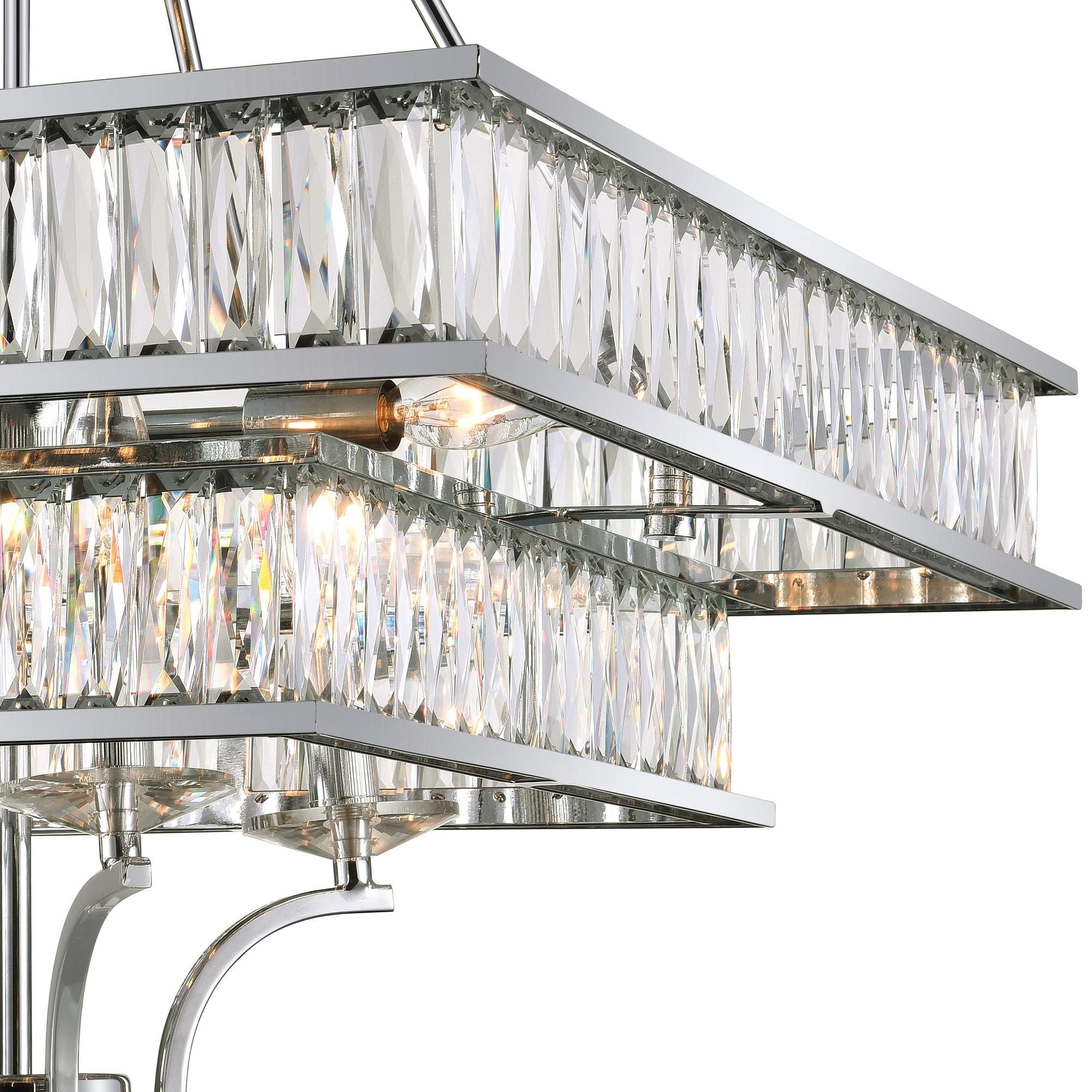 Shalia 23" Chrome Crystal Two-Tier Chandelier