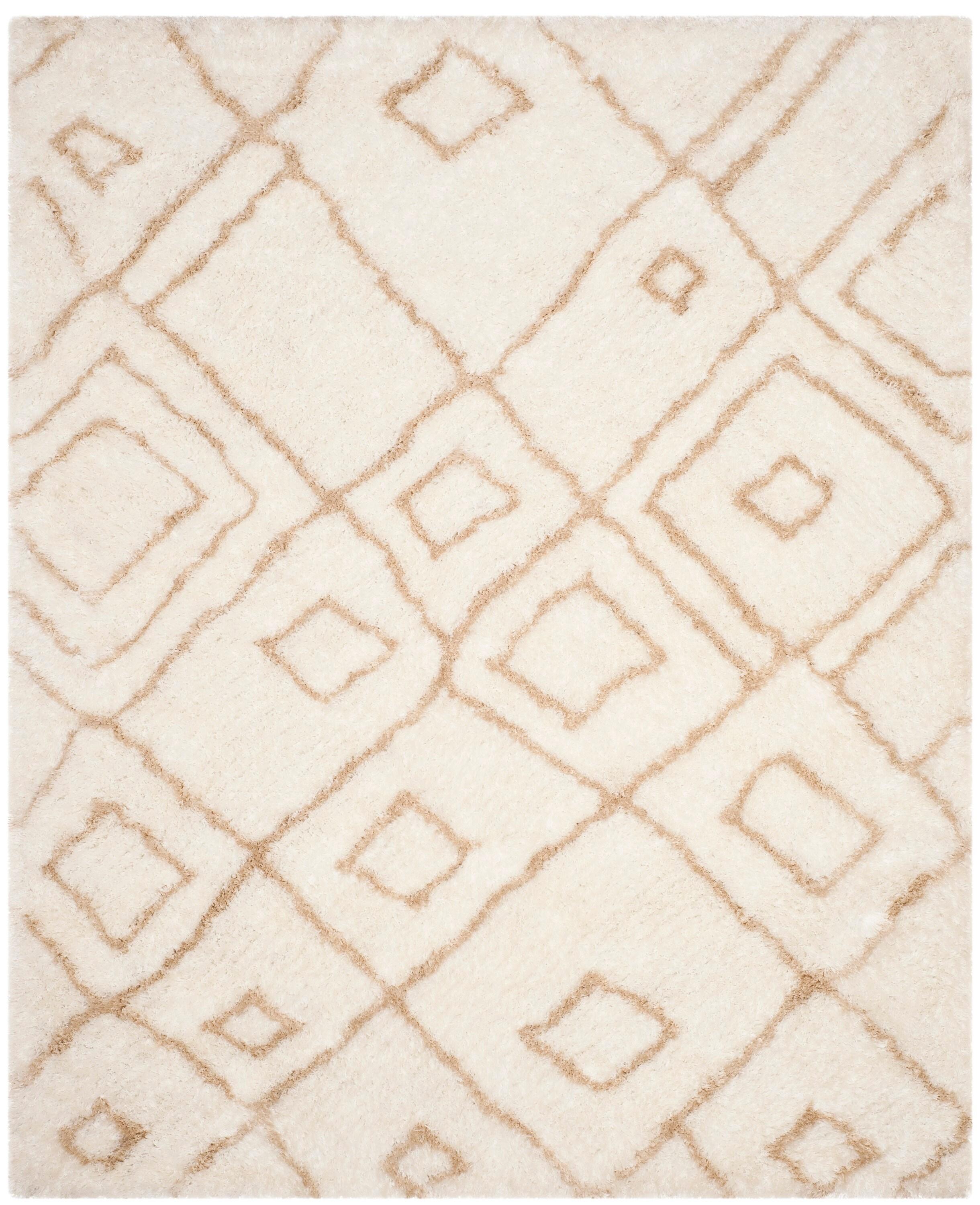 Toronto Shag SGT727 Hand Tufted Indoor Area Rug - Ivory/Beige - 8'x10' - Safavieh.