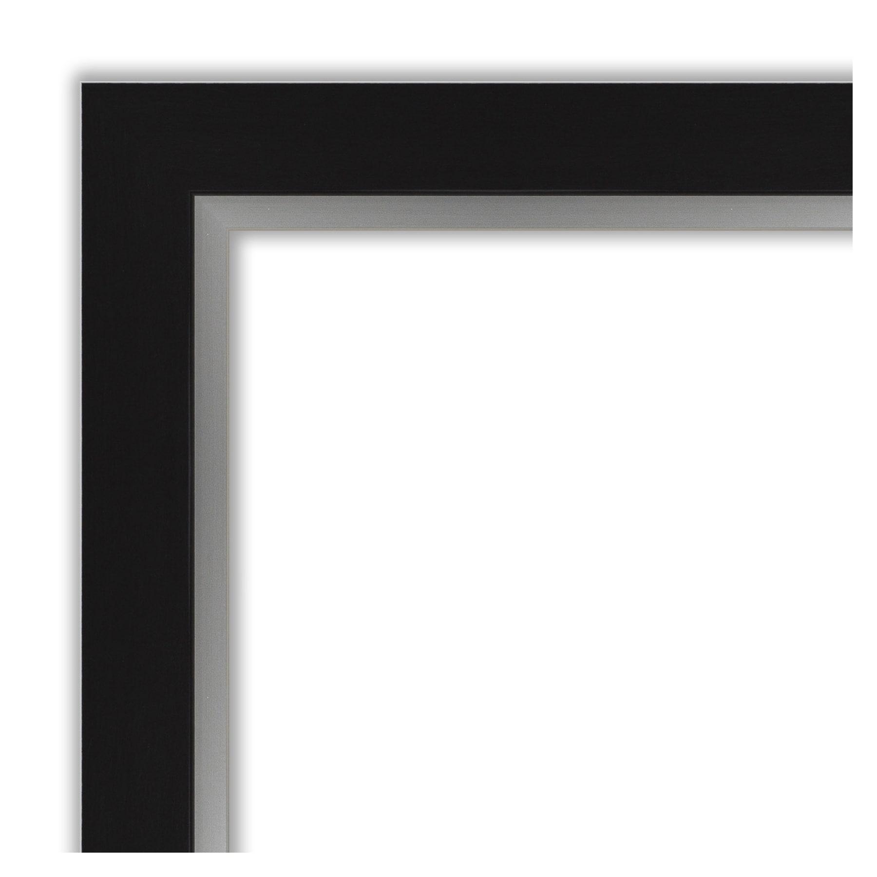 Amanti Art Eva Black Silver Framed Wall Mirror - 21.38 x 25.38 in