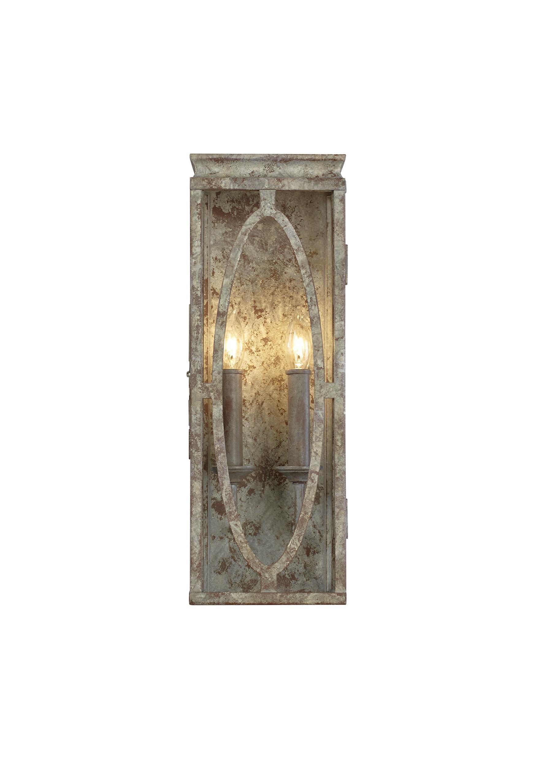 Patrice Deep Abyss 2-Light Rectangular Wall Sconce with Clear Panels