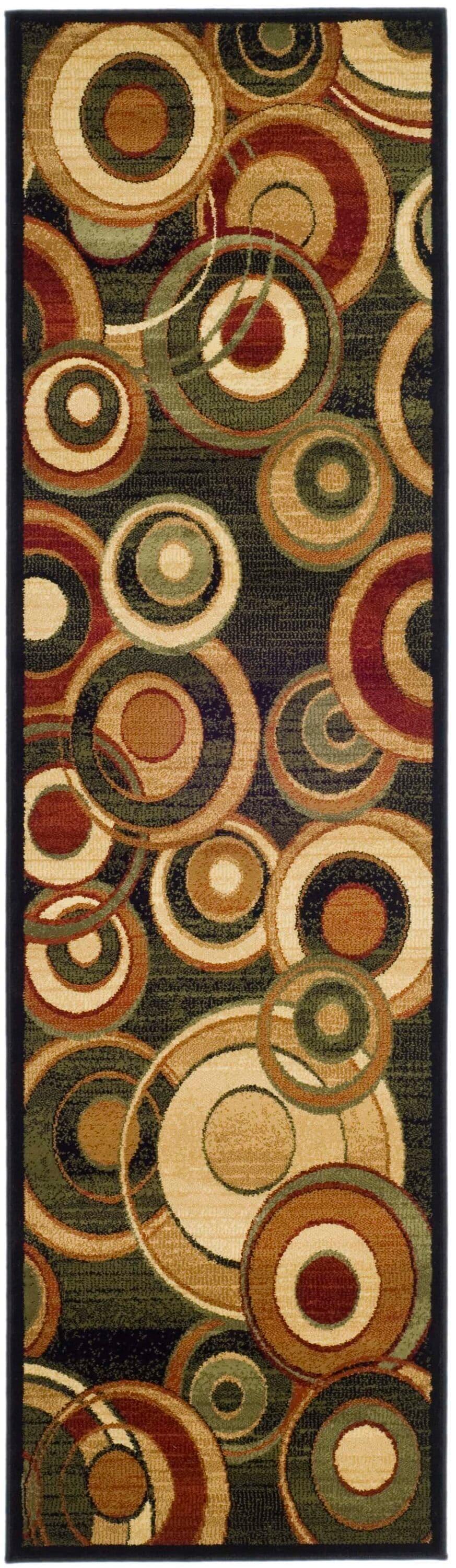 Lyndhurst LNH225 Power Loomed Runner Rug - Black/Multi - 2'3"x8' - Safavieh