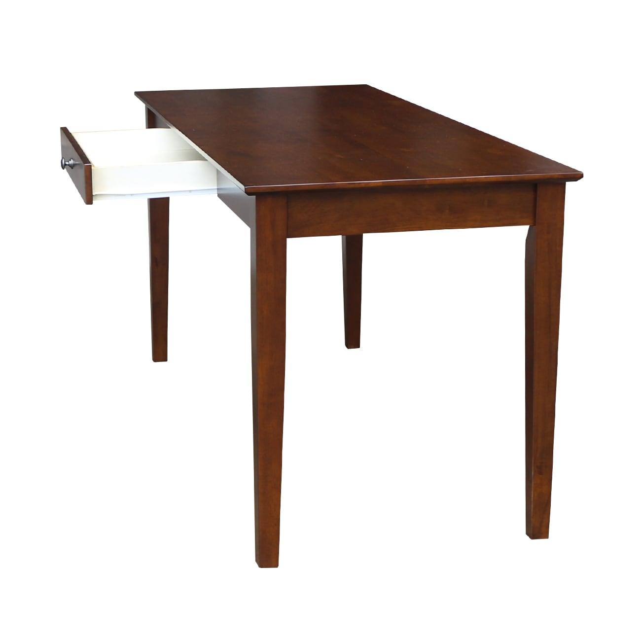 International Concepts 60" Writing Desk Espresso: Mid-Century Modern, Hardwood Frame, Spot Clean, Drawer Storage