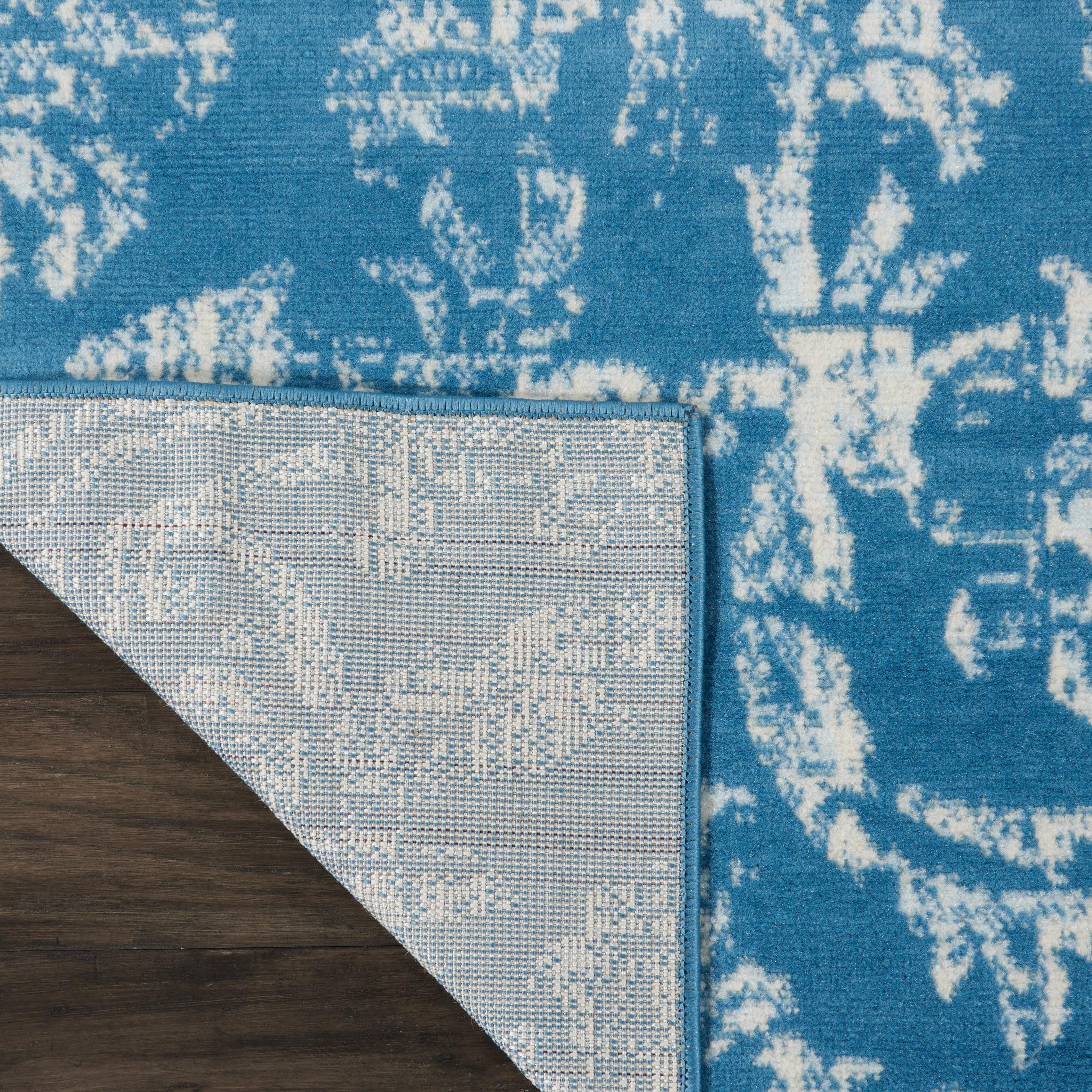 Nourison Jubilant 2' x 4' Blue Area Rug Farmhouse Vintage Damask by Nourison