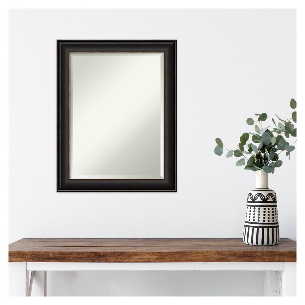 22" x 28" Trio Oil Rubbed Framed Bathroom Vanity Wall Mirror Bronze - Amanti Art: Modern Rectangle, Beveled Glass, Wall Mount