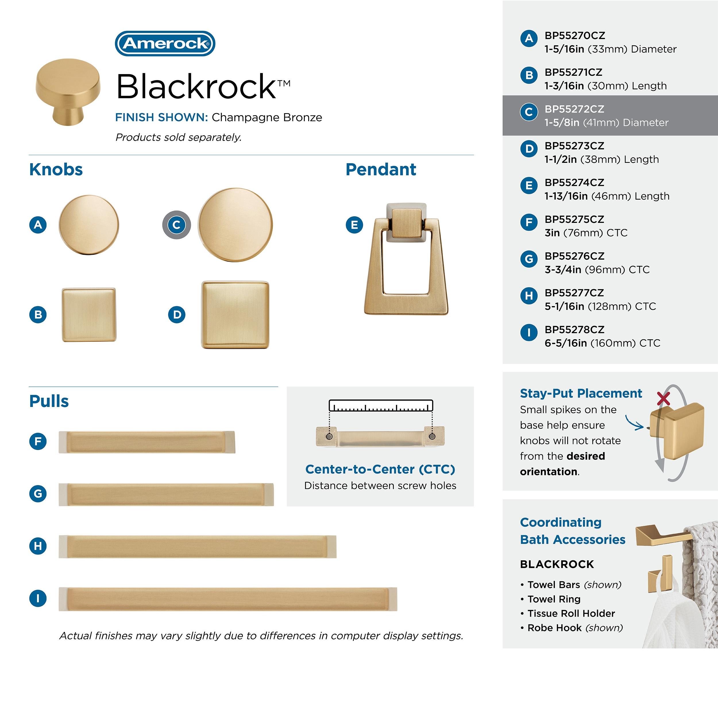 Blackrock Oversized 1 3/4" Diameter Mushroom Knob