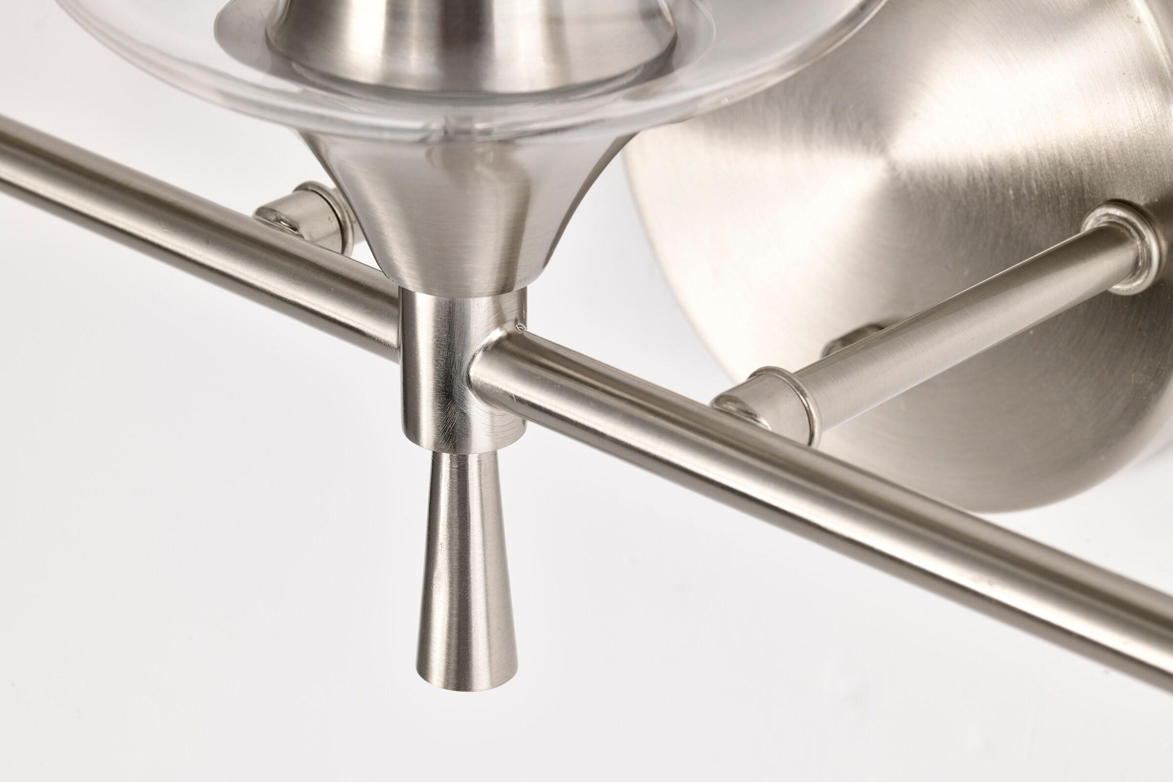 Edvivi 3-Light Vanity Lights, Modern Brushed Nickel with Clear Glass Shade Bathroom Light Fixtures, Wall Light for Mirrors, Bedroom, Living Room, Hallway