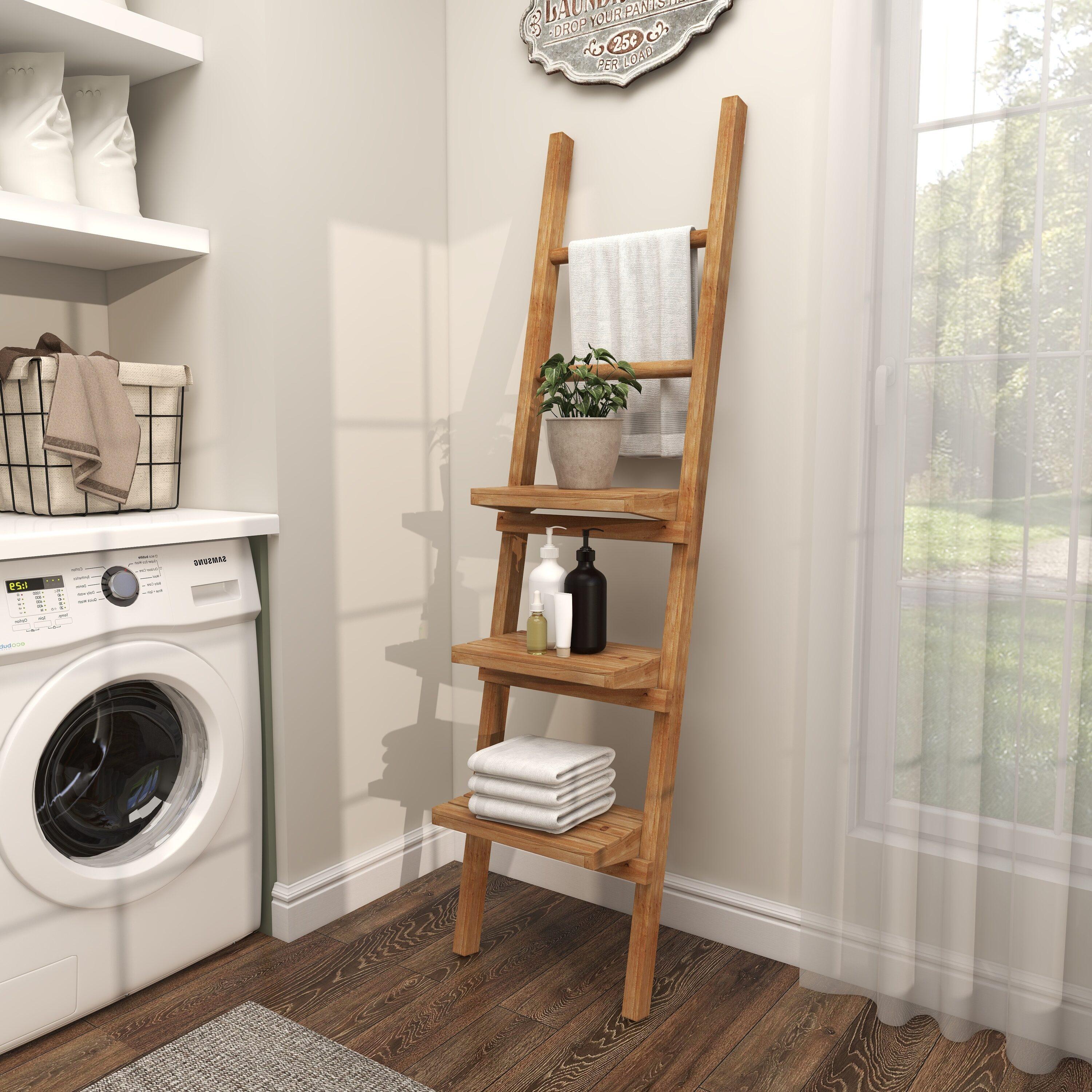 DecMode 18" x 11" 5-Tier Brown Wall Shelf