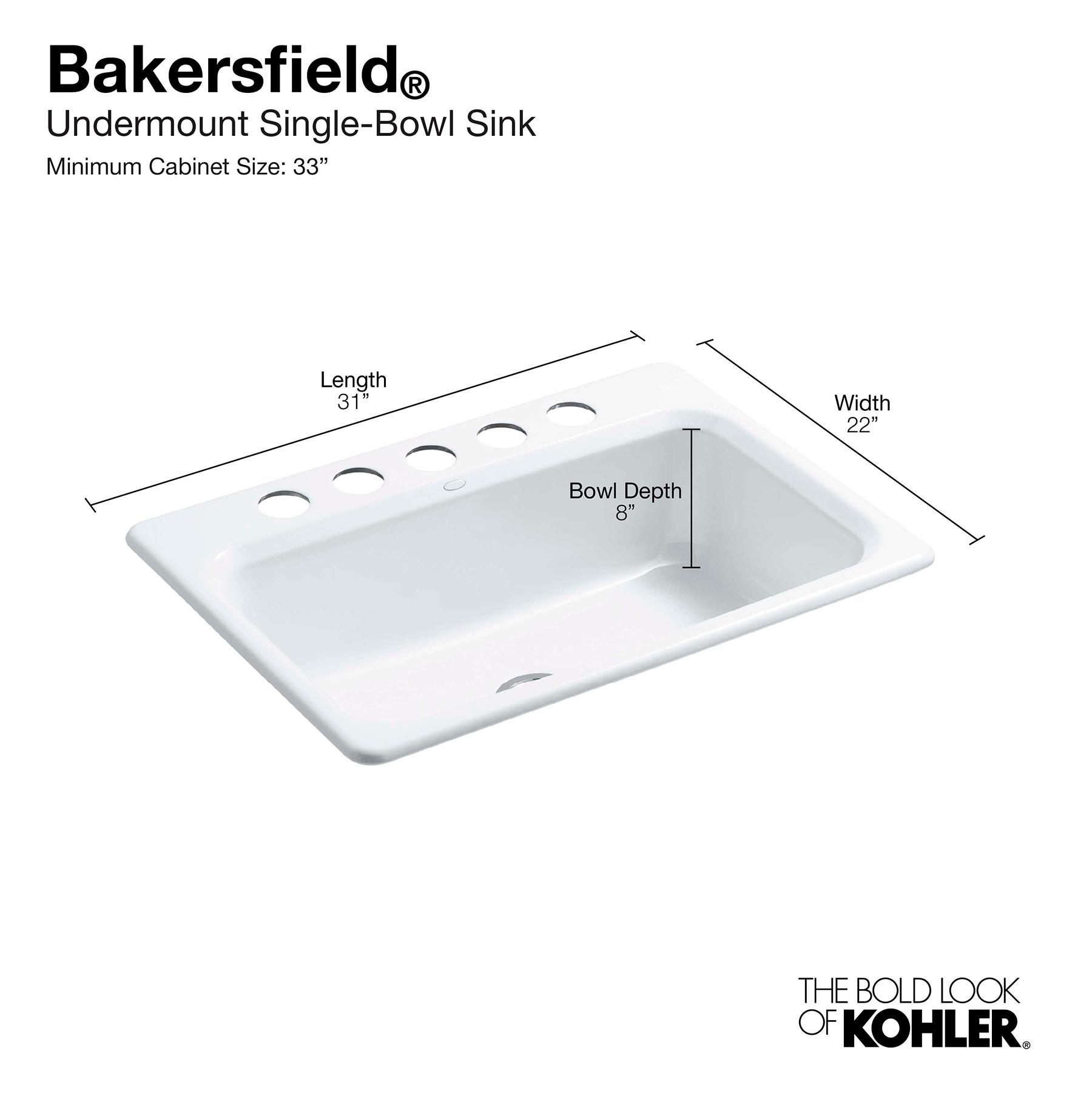 Bakersfield™ 31" L x 22" W Undermount Kitchen Sink