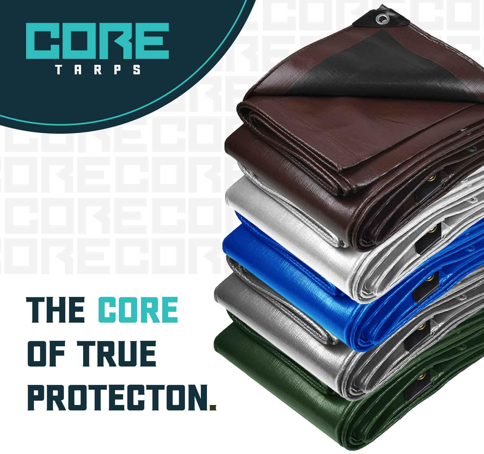 Core Tarps 16 Mil Heavy Duty Polyethylene Tarp, Waterproof, UV Resistant
