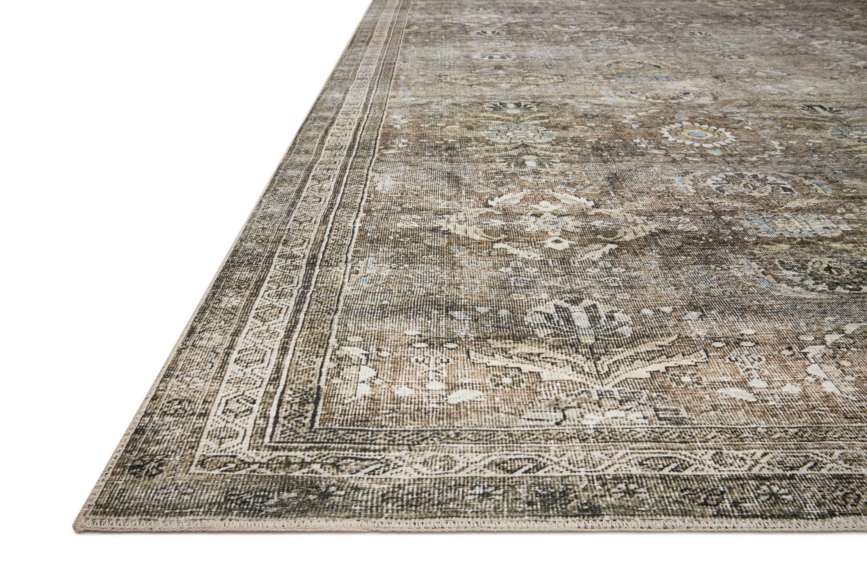 Loloi II Layla LAY-13 Printed Antique / Moss Oriental Area Rug 2'-0" x 5'-0"
