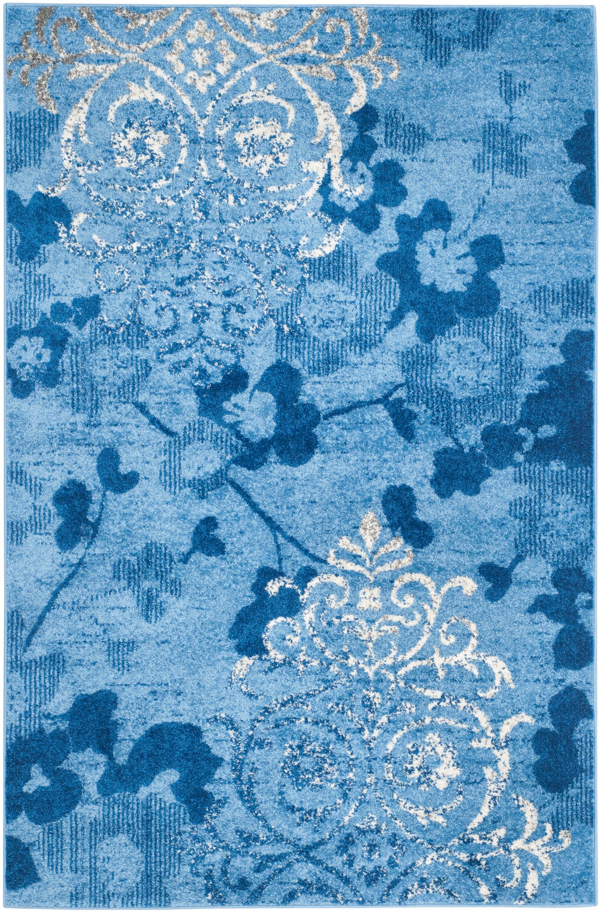 Adirondack ADR114 Machine Made Indoor Area Rug - Light Blue/Dark Blue - 5'-1"x7'-6" - Safavieh