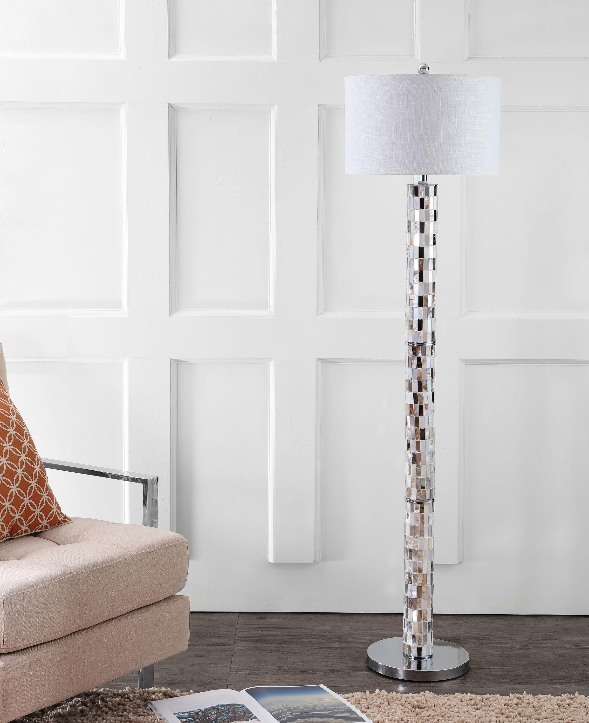 Jonathan Y Liam Seashell Mosaic Led Floor Lamp