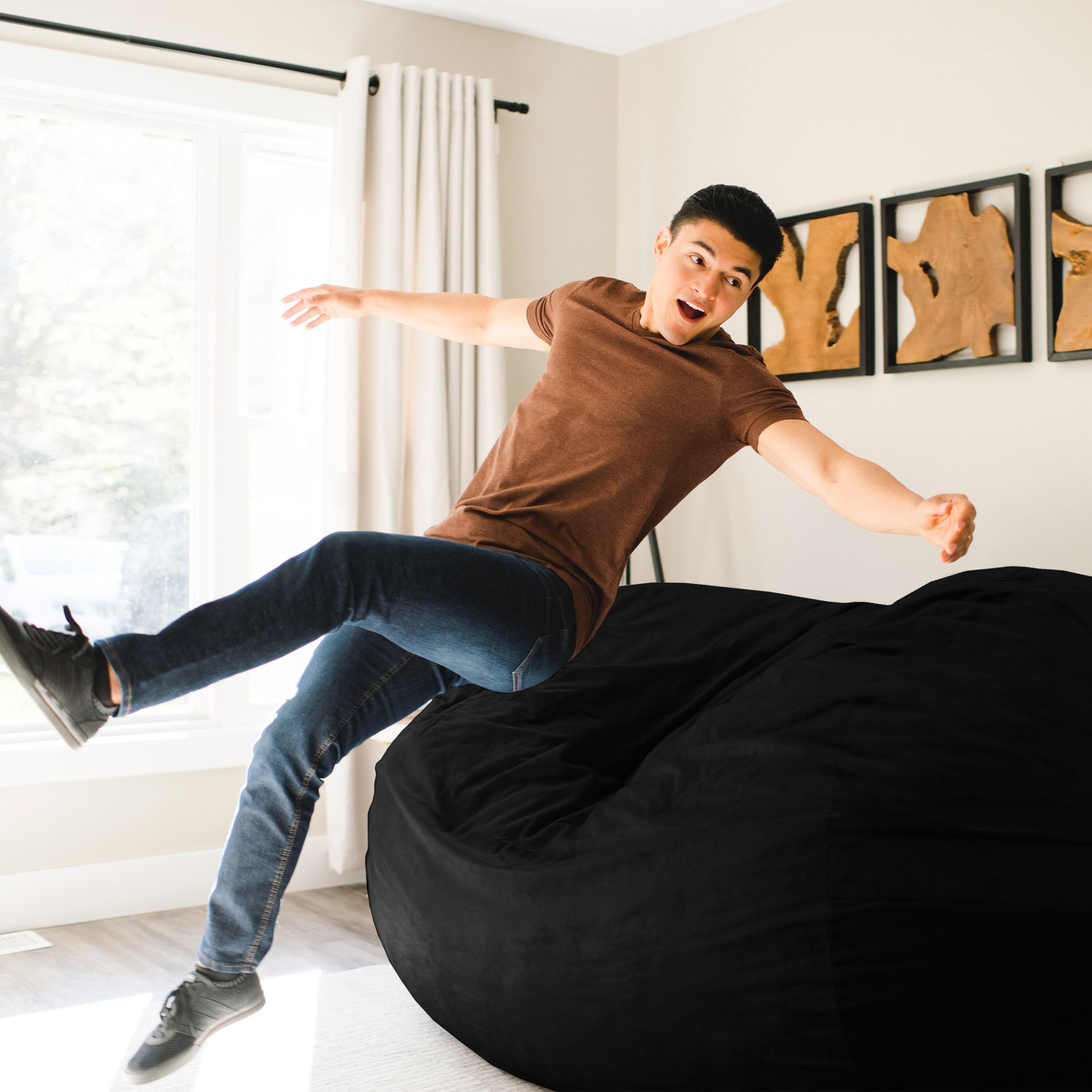 Big Joe Giant Foam Filled Bean Bag Sofa with Soft Removeable Cover